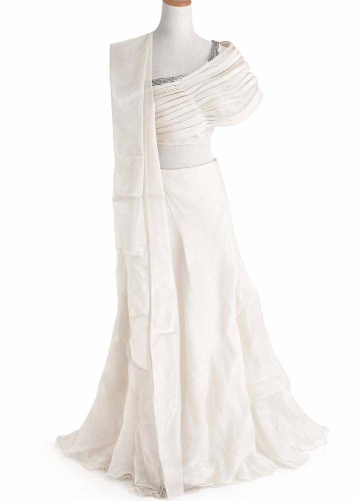 Ivory One-Shoulder Skirt Set Image - 1