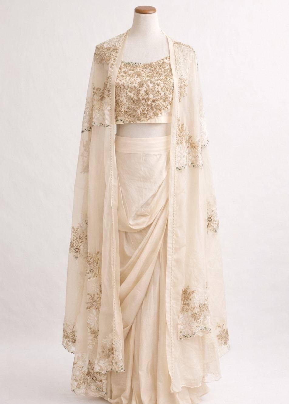 Ivory Jacket Lehenga Set Image - 1
