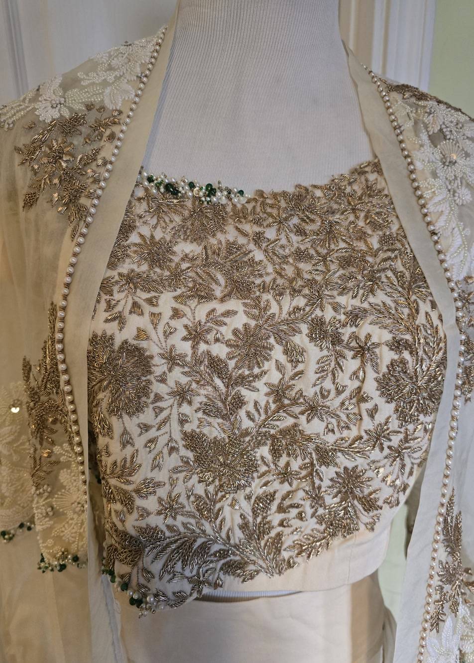 Ivory Jacket Lehenga Set Image - 5