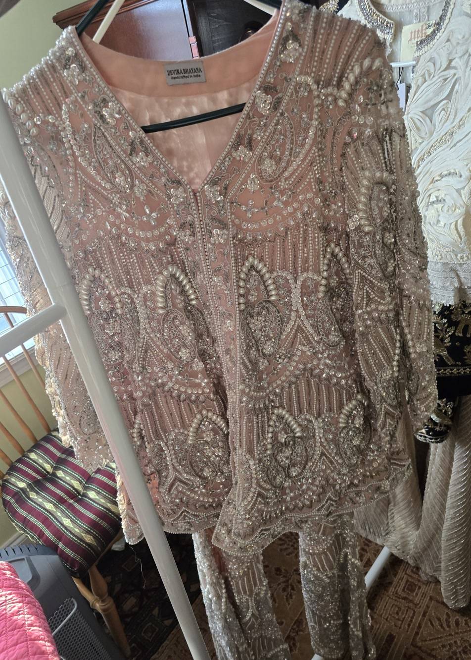 Blush Pearl Beaded Co-Ord Set Image - 5