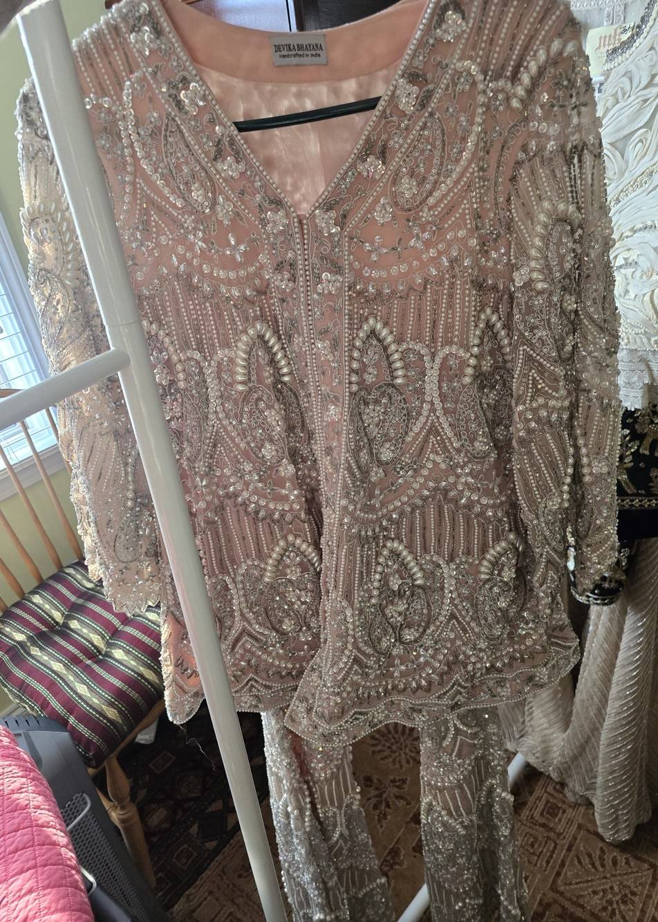 Blush Pearl Beaded Co-Ord Set Image - 2