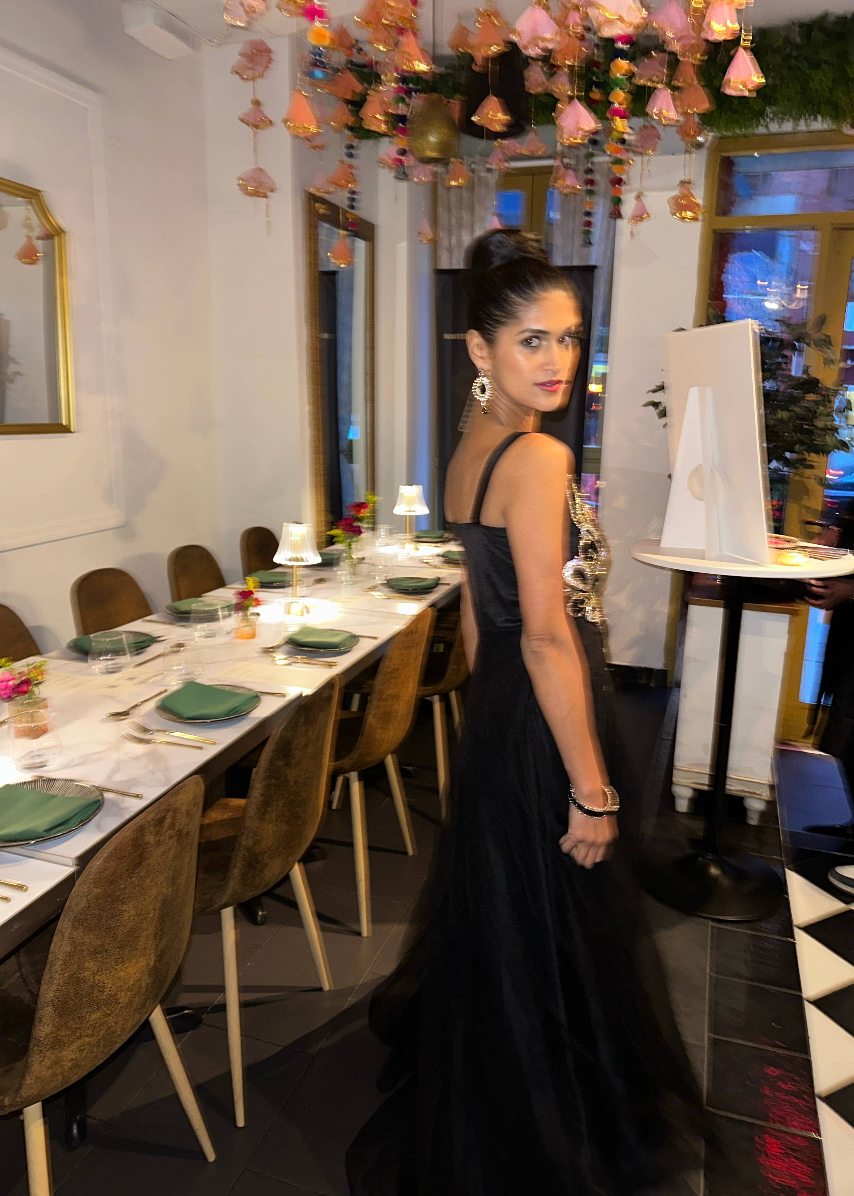 Black Embellished Anarkali Gown Image - 4