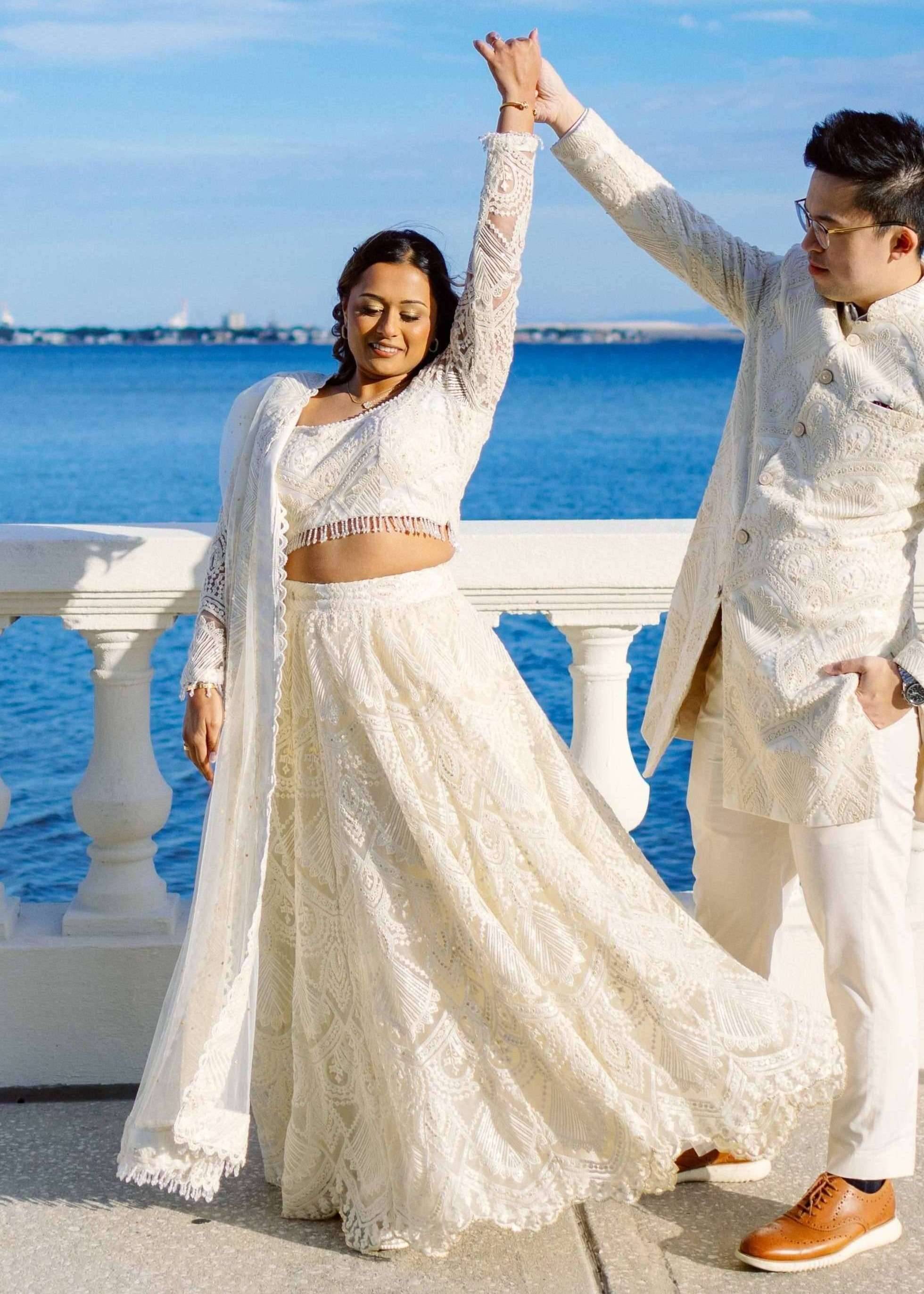 Ivory Chikankari Lehenga Set Image - 0