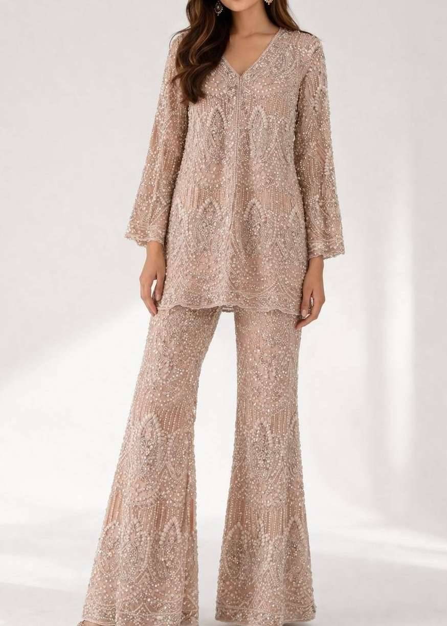 Blush Pearl Beaded Co-Ord Set Image - 0