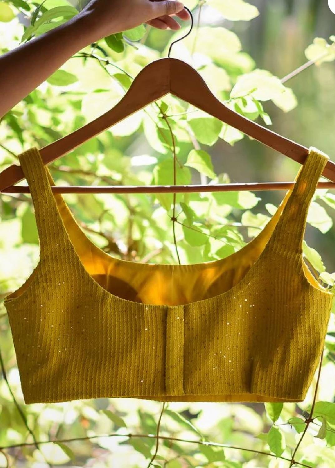 Yellow Sequin Sari Blouse Image - 1