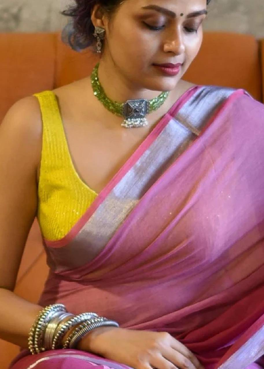Yellow Sequin Sari Blouse Image - 3