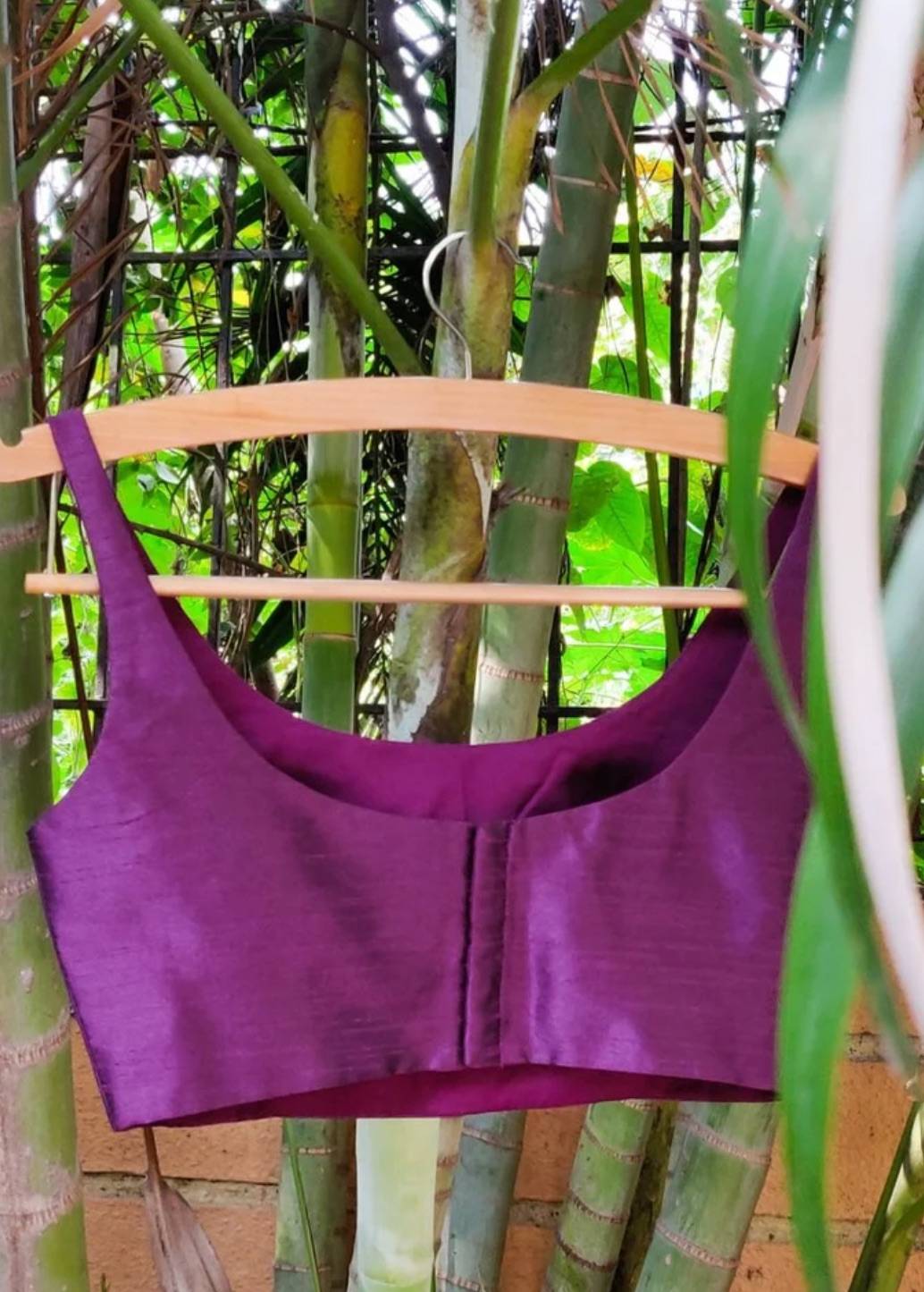 Purple Scoop Back Sari Blouse Image - 1