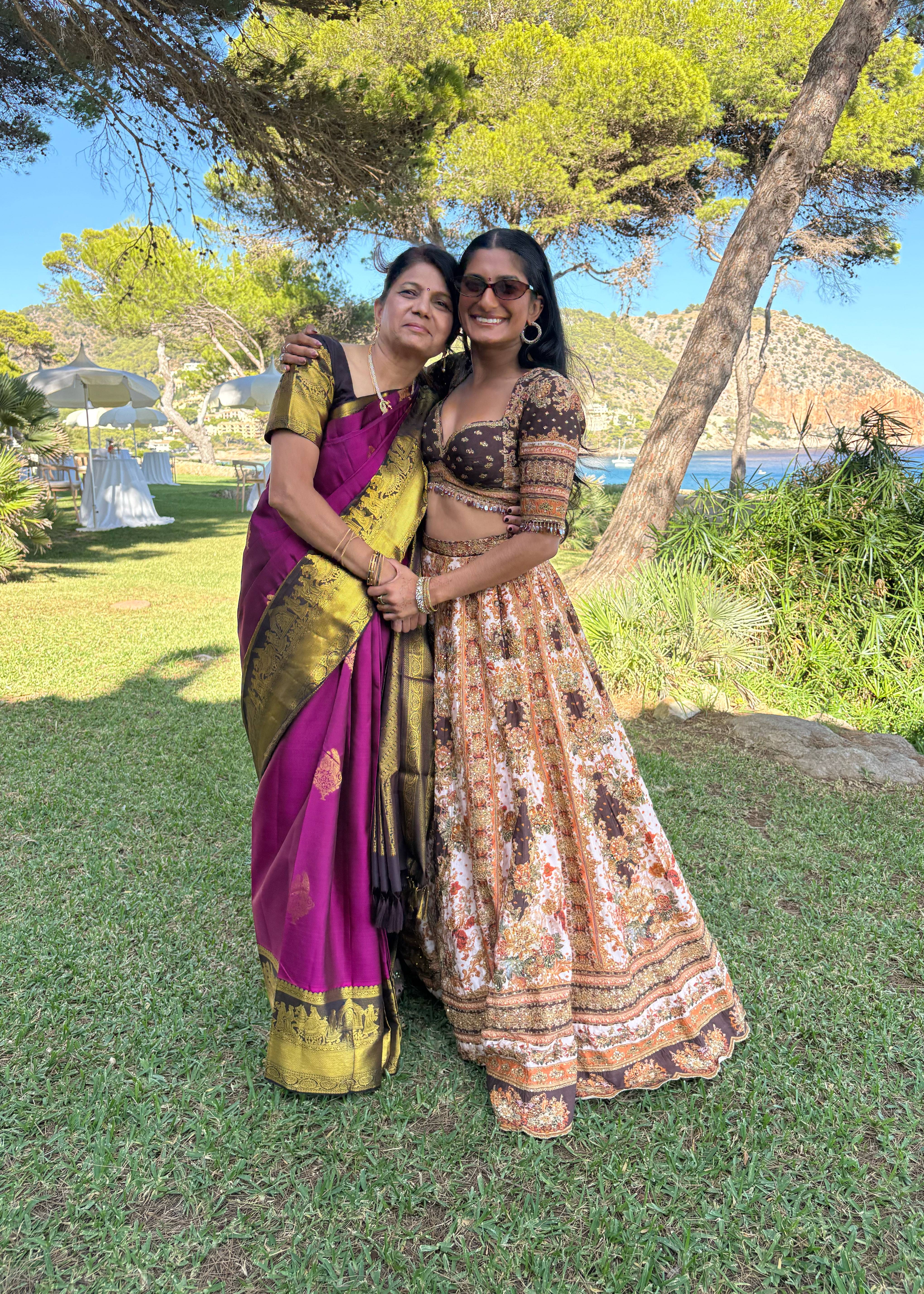 Ivory and Rust Floral Lehenga Image - 3