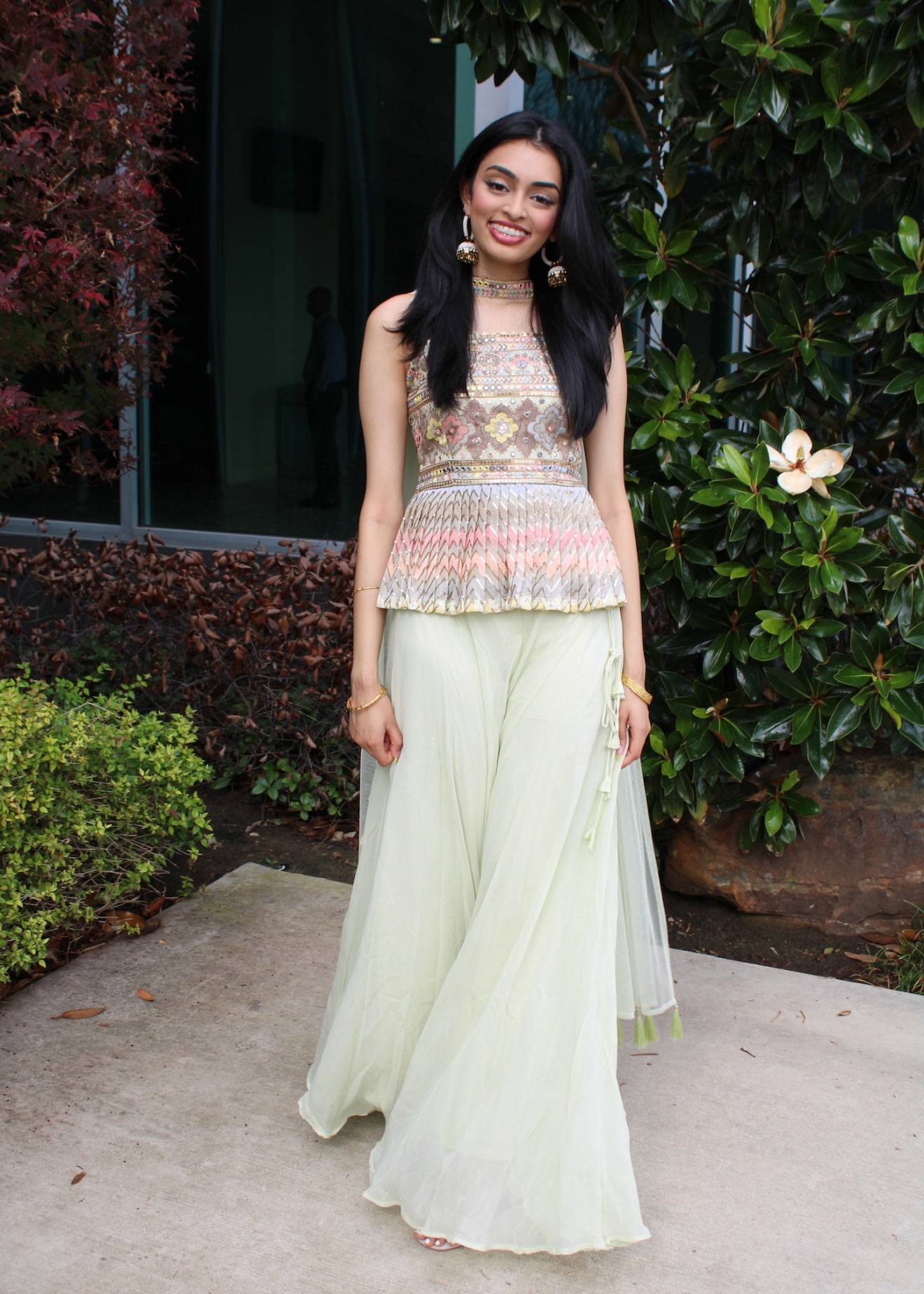Mint Green Embroidered Sharara Set Image - 0