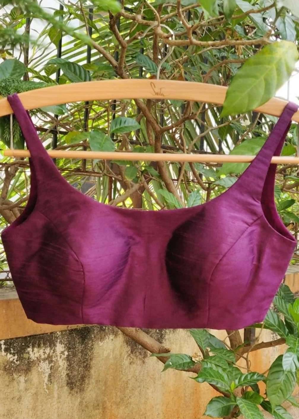 Purple Scoop Back Sari Blouse Image - 0
