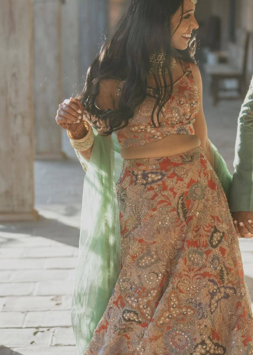 Multicolor Floral Embellished Lehenga Image - 2