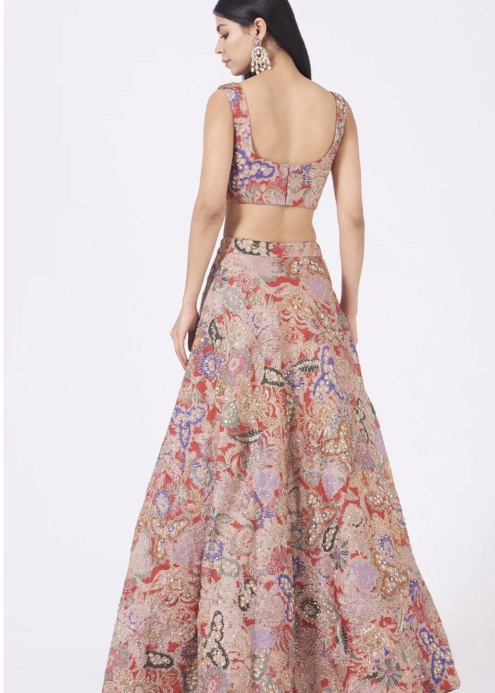 Multicolor Floral Embellished Lehenga Image - 4
