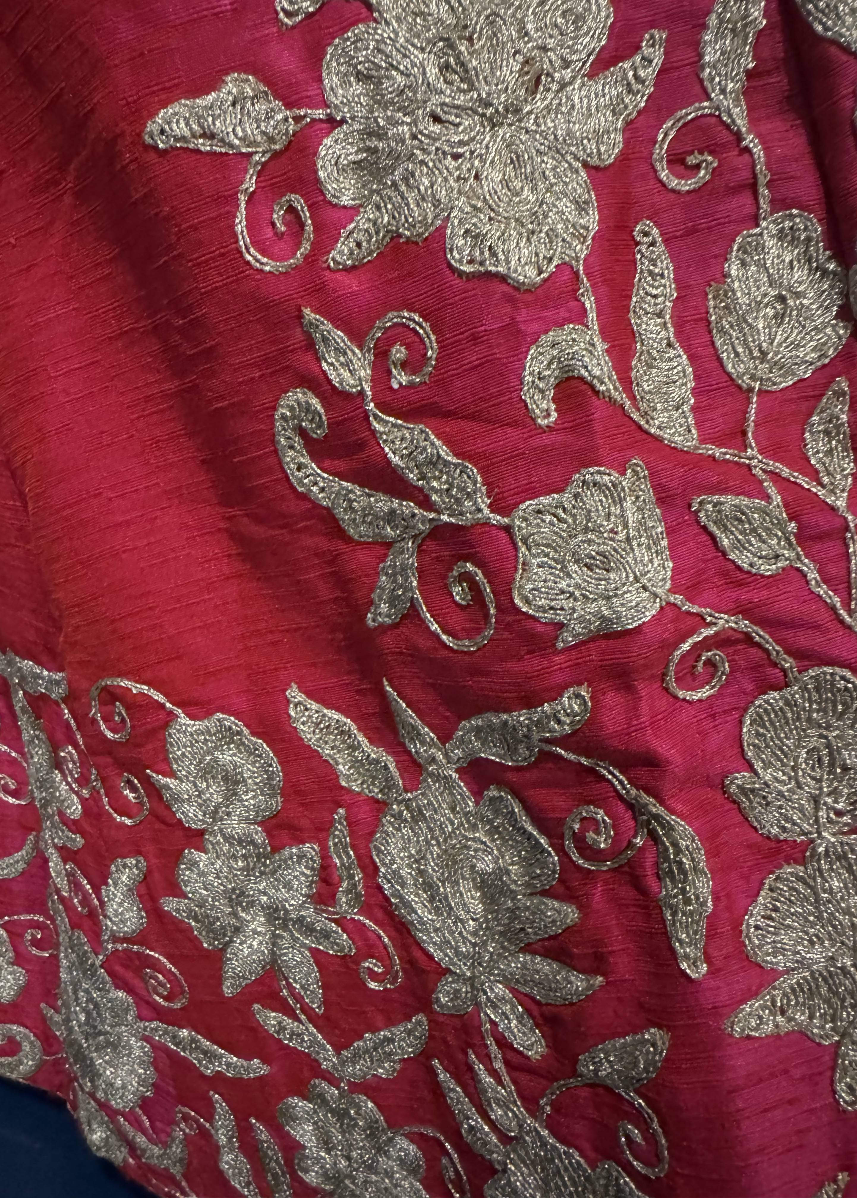 Rani Pink Gold Embroidered Gown Image - 3