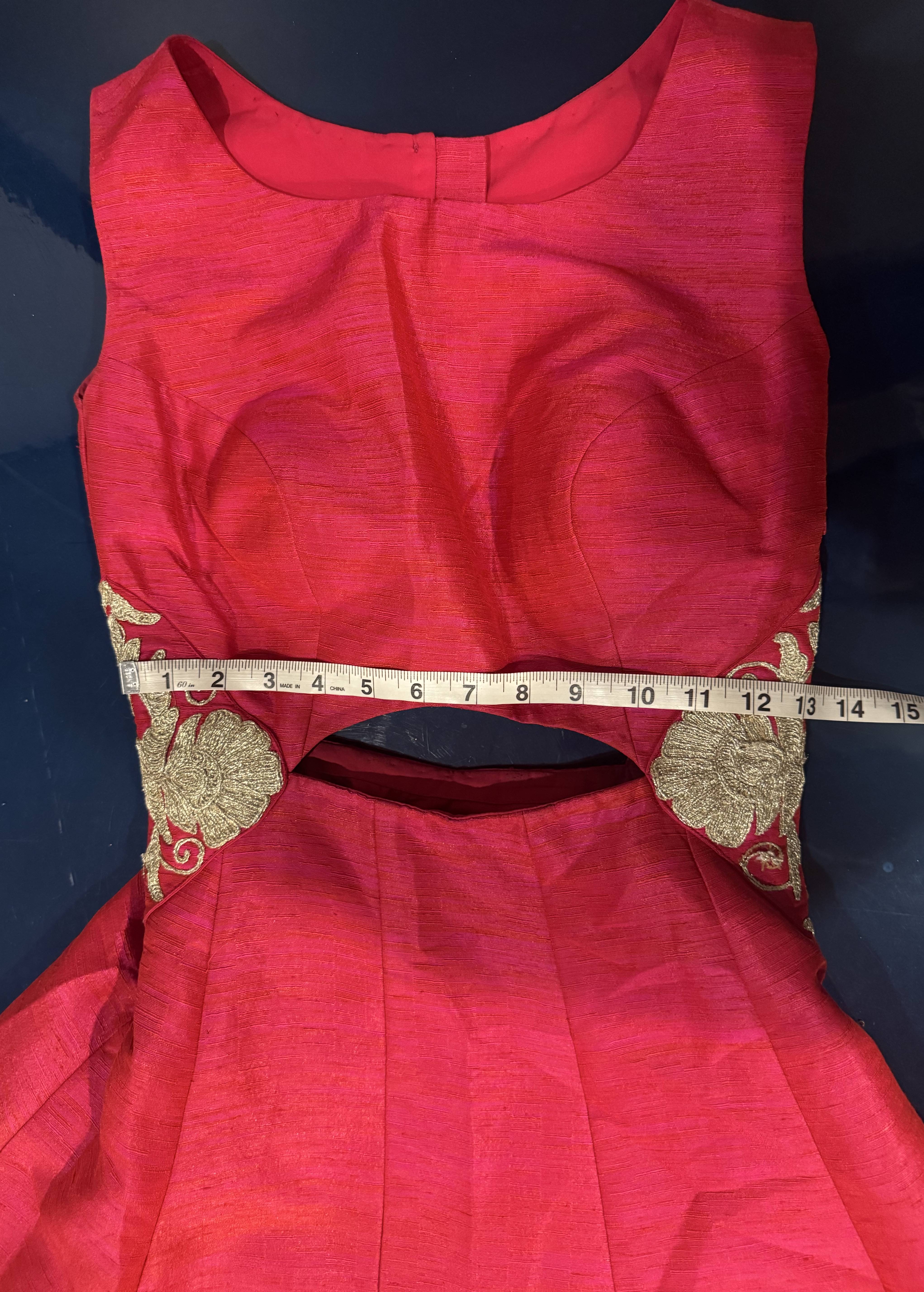Rani Pink Gold Embroidered Gown Image - 4
