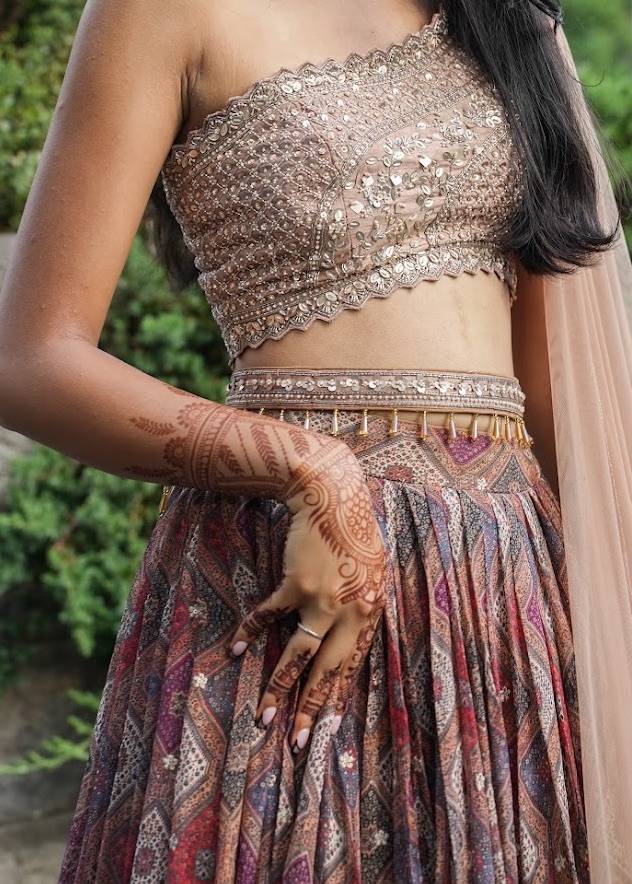 Multicolor Geometric Print Lehenga Set Image - 2