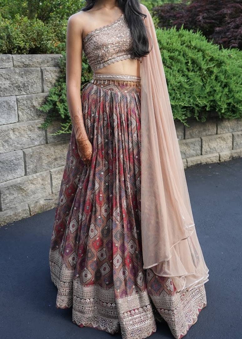 Multicolor Geometric Print Lehenga Set Image - 0