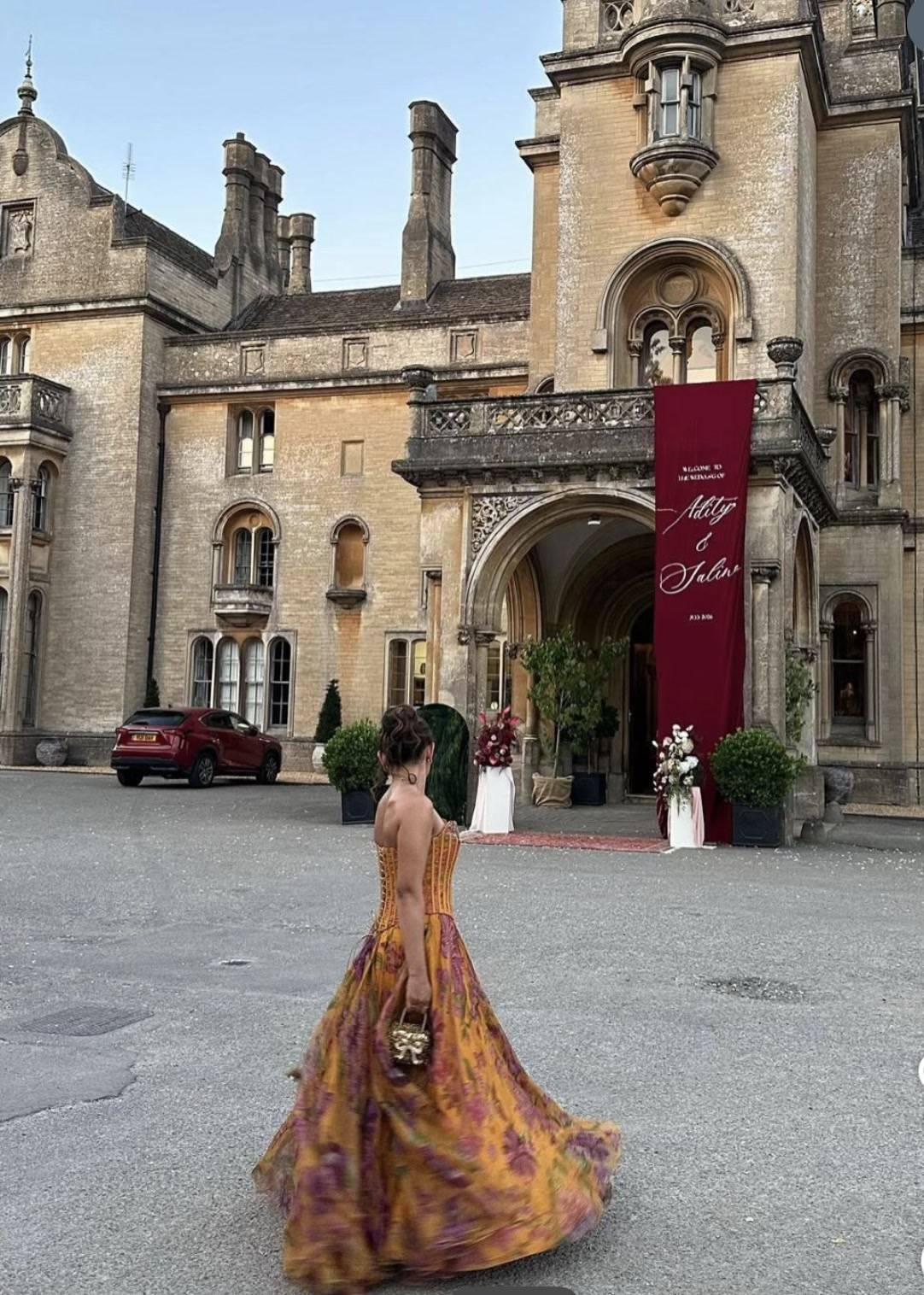 Yellow Floral Corset Gown Image - 1