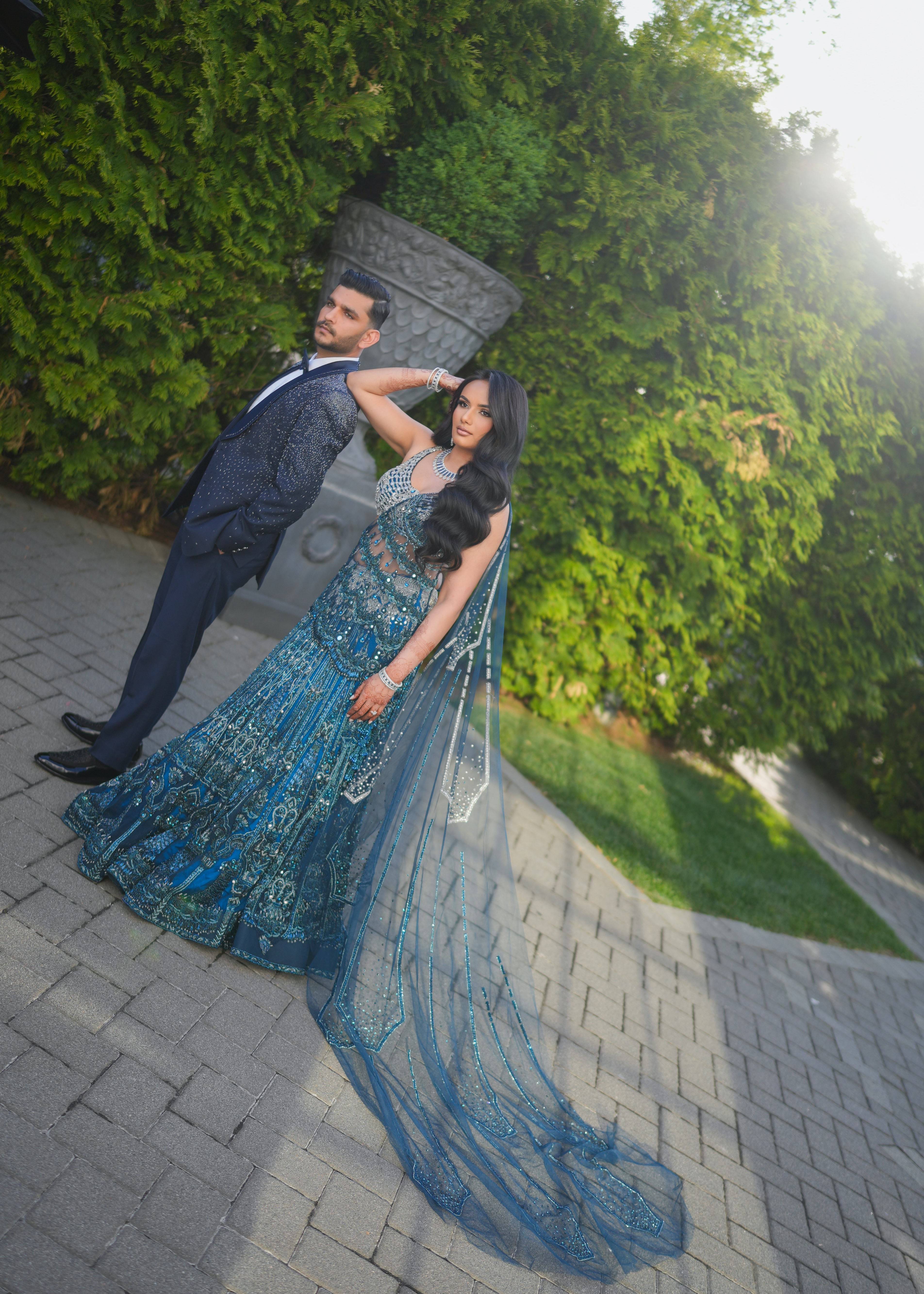 Blue and Silver Embellished Lehenga Image - 2