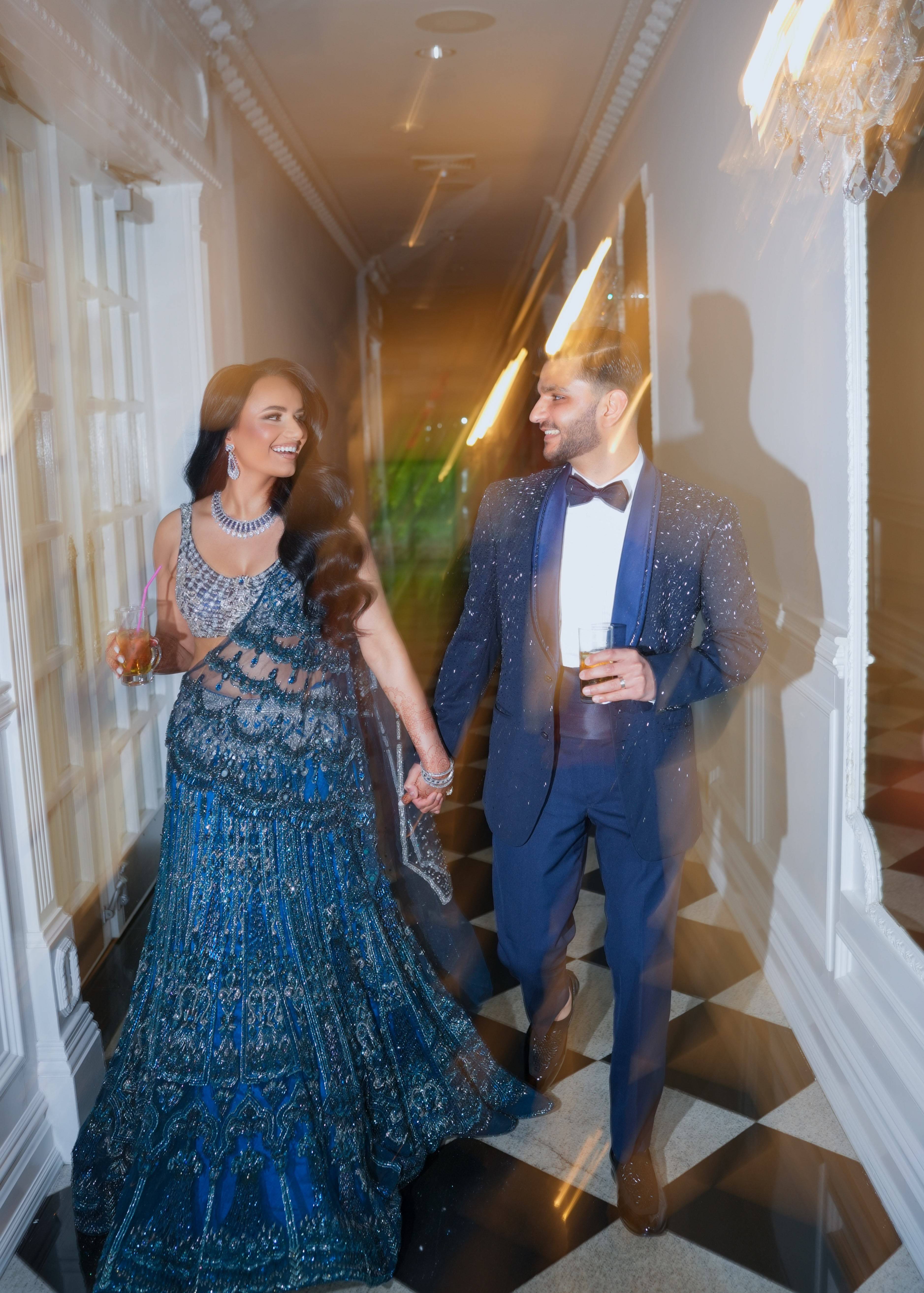 Blue and Silver Embellished Lehenga Image - 1
