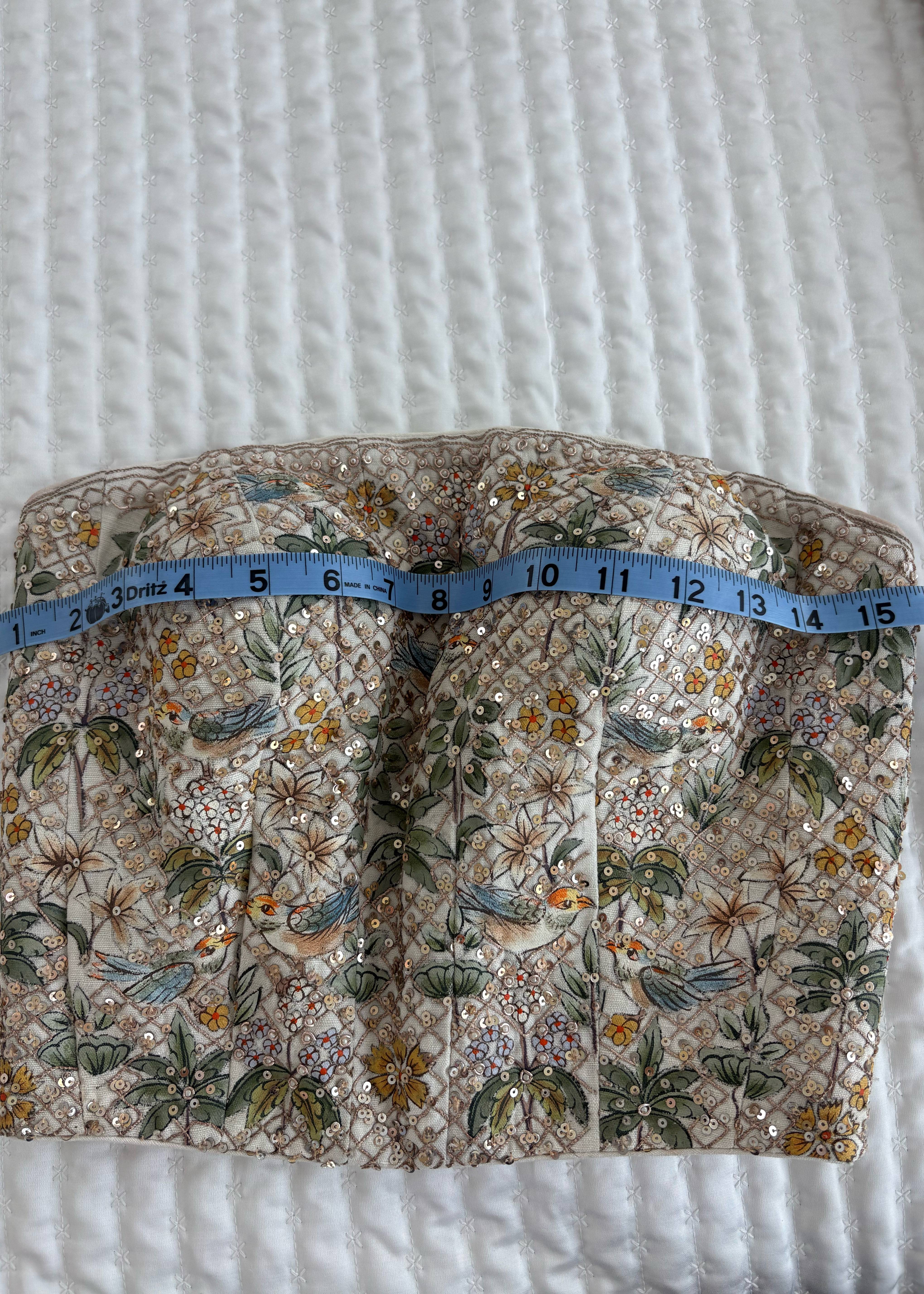Anita Dongre Urvara Hand-Painted Pichhwai Silk Skirt Set - Ivory XS Worn Once Image - 5