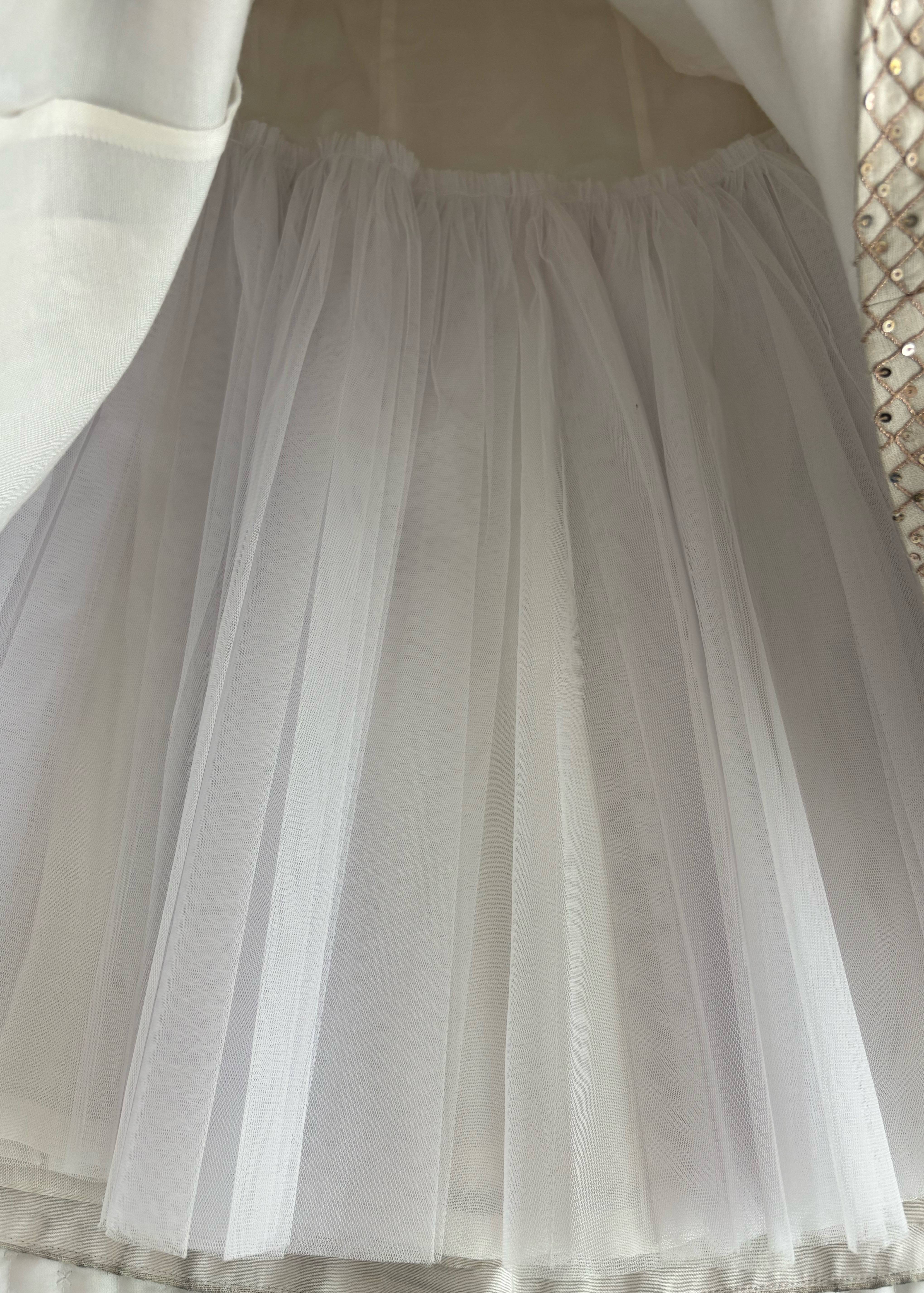 Anita Dongre Urvara Hand-Painted Pichhwai Silk Skirt Set - Ivory XS Worn Once Image - 7