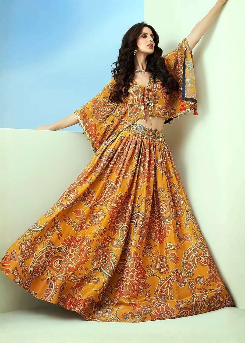 Yellow Paisley Printed Lehenga Set Image - 0