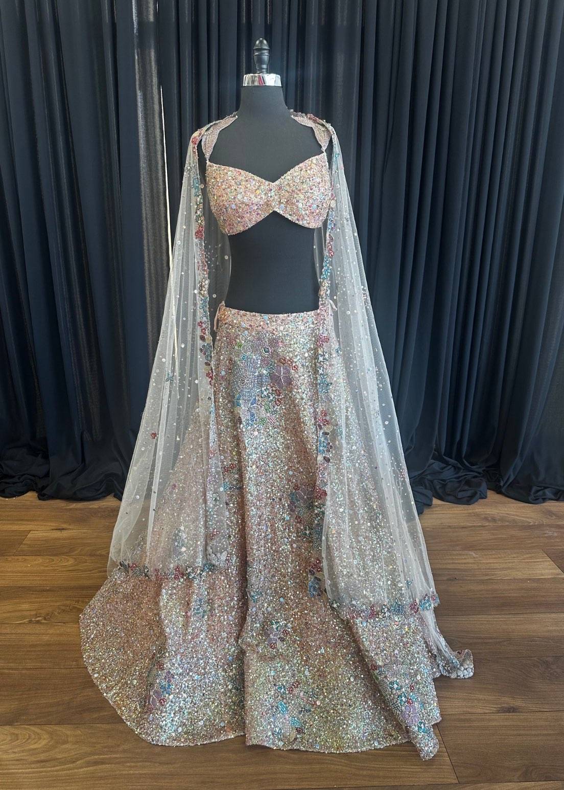 Foral Sequin Aisha Rao Lehenga Image - 0