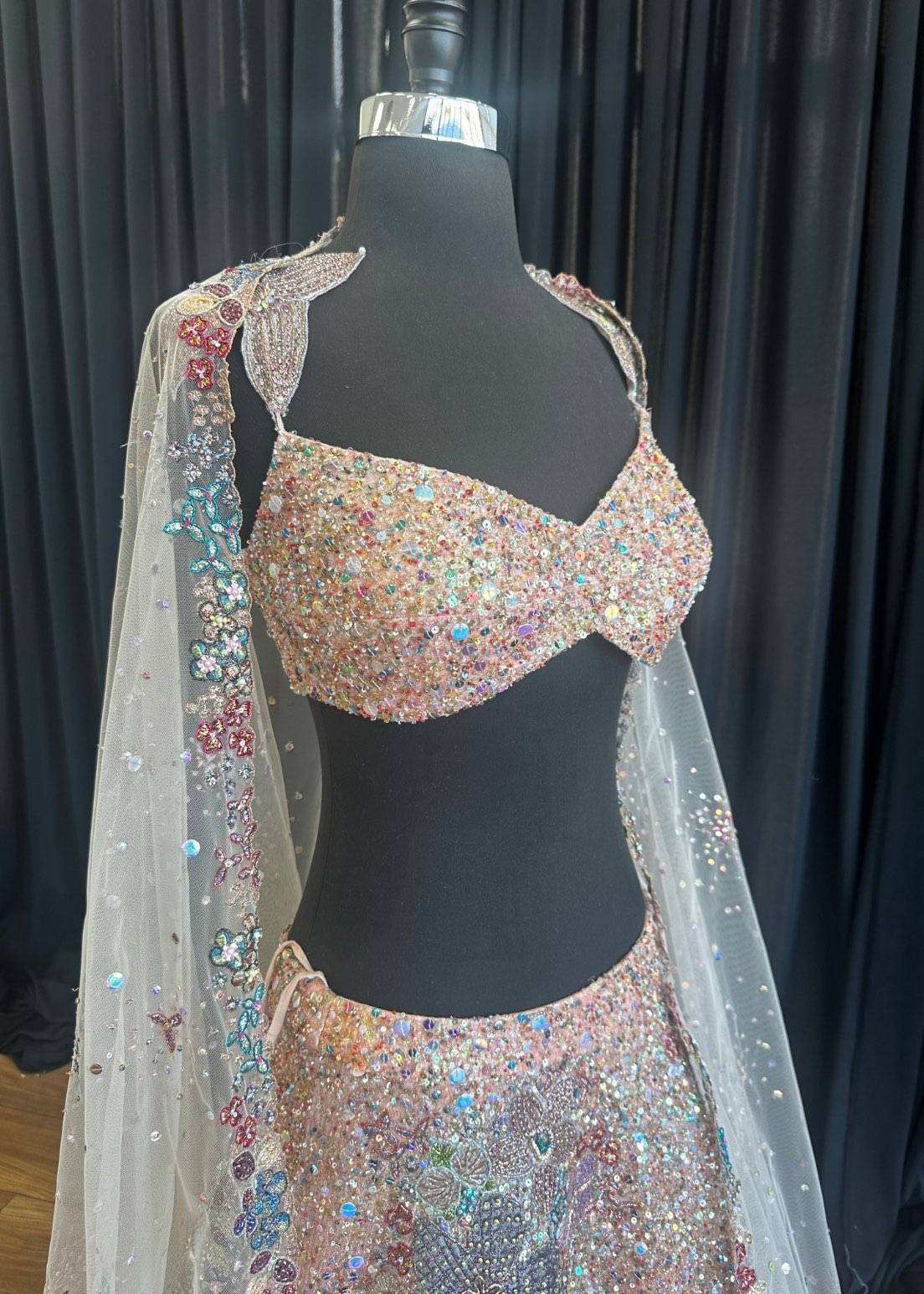 Foral Sequin Aisha Rao Lehenga Image - 2