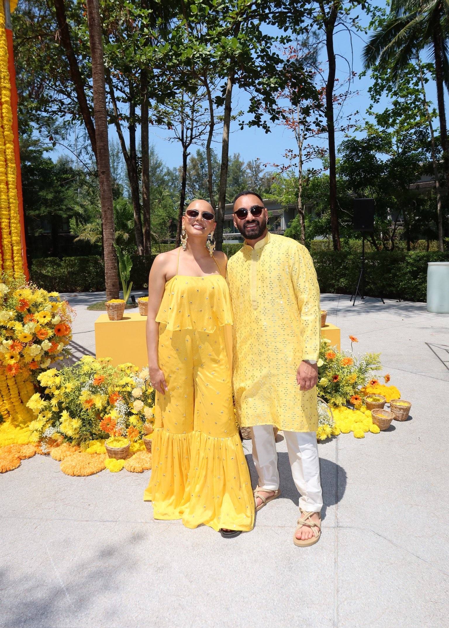 Yellow Mirrorwork Kurta Set Image - 3