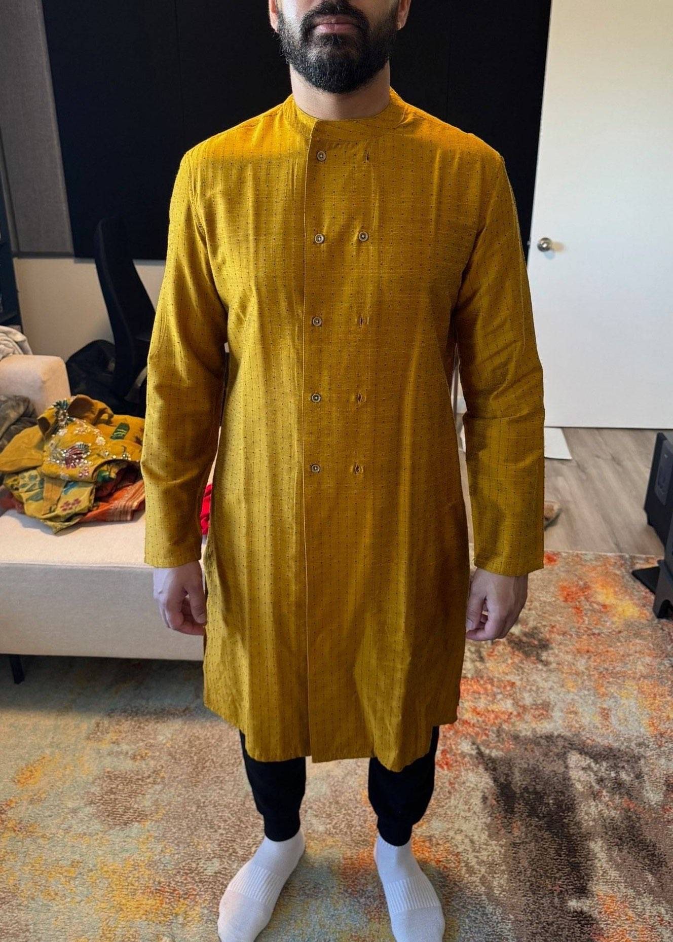 Mustard Golden Kurta Image - 0