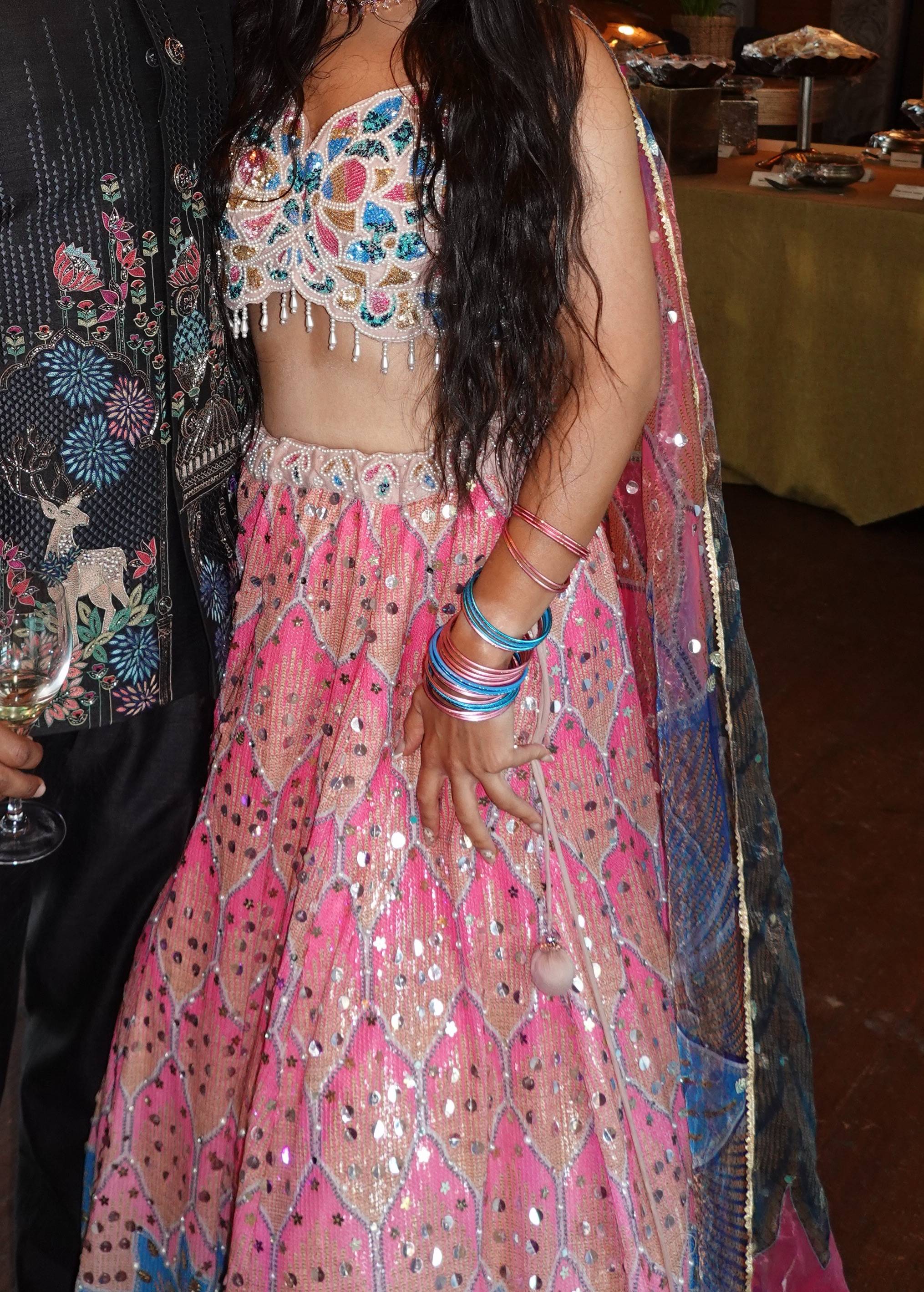 Pink Beaded Sequin Lehenga  Image - 2