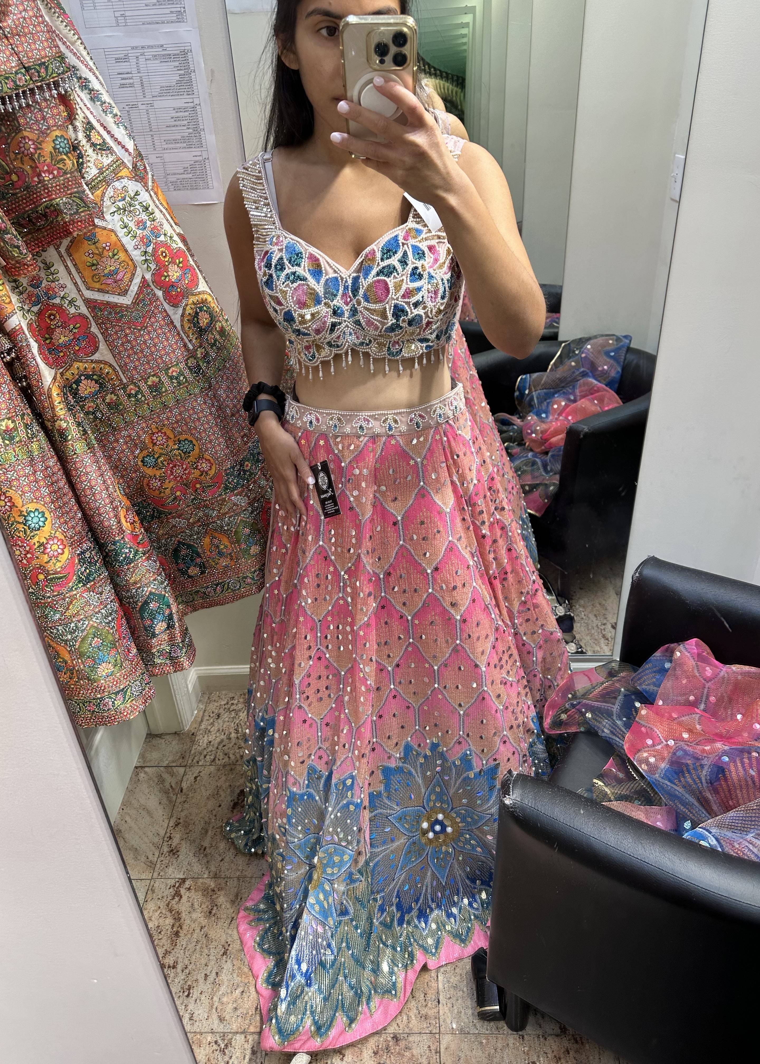 Pink Beaded Sequin Lehenga  Image - 0