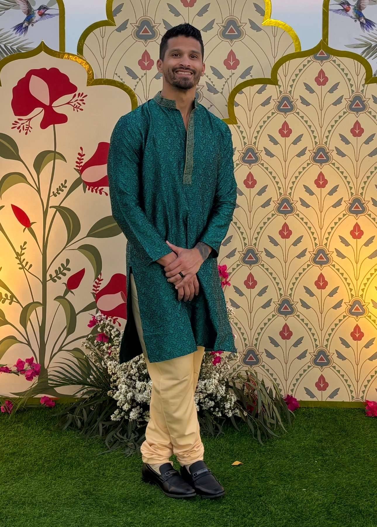 Teal Printed Kurta Image - 0