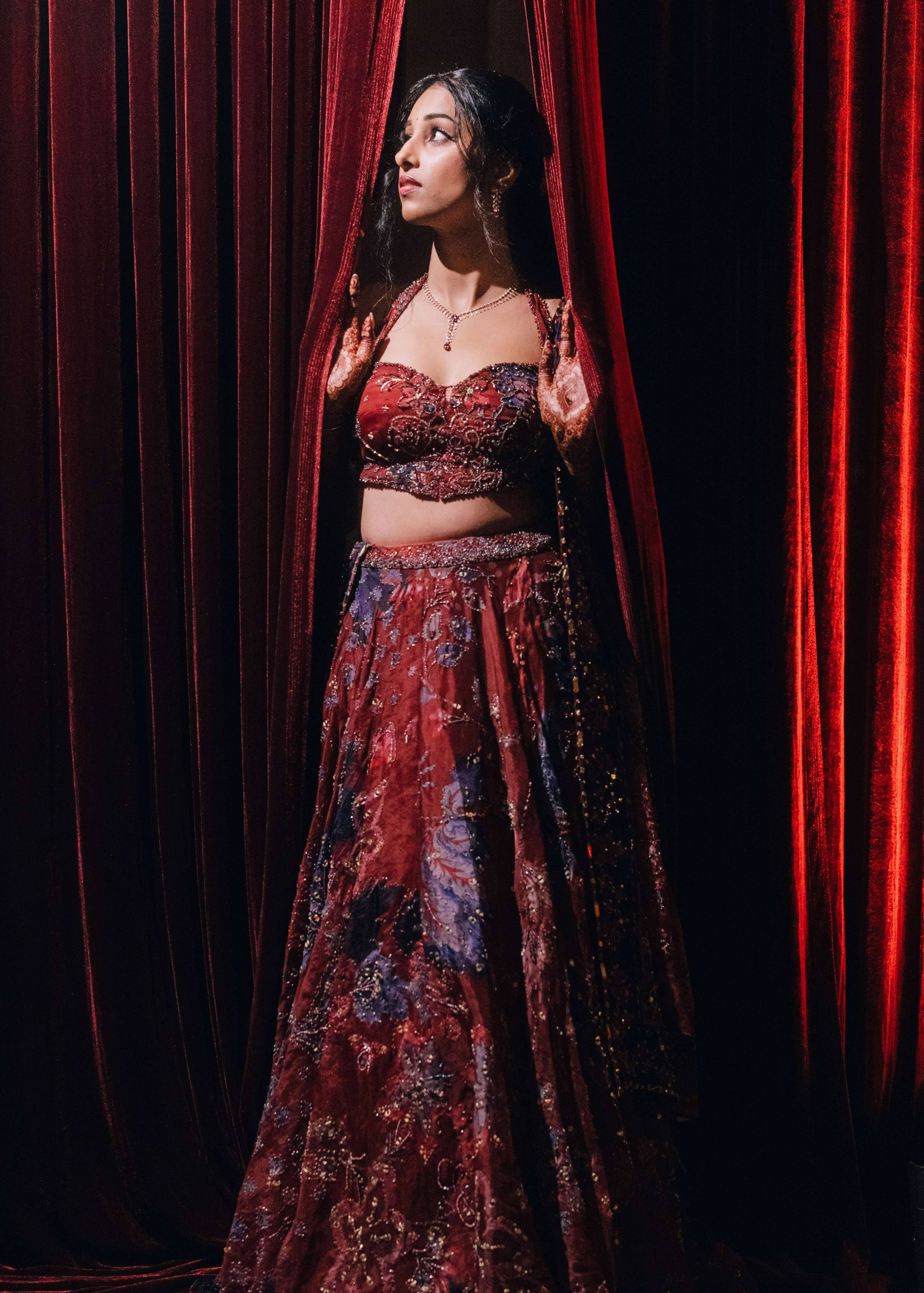 Maroon Floral Embroidered Lehenga Set Image - 0