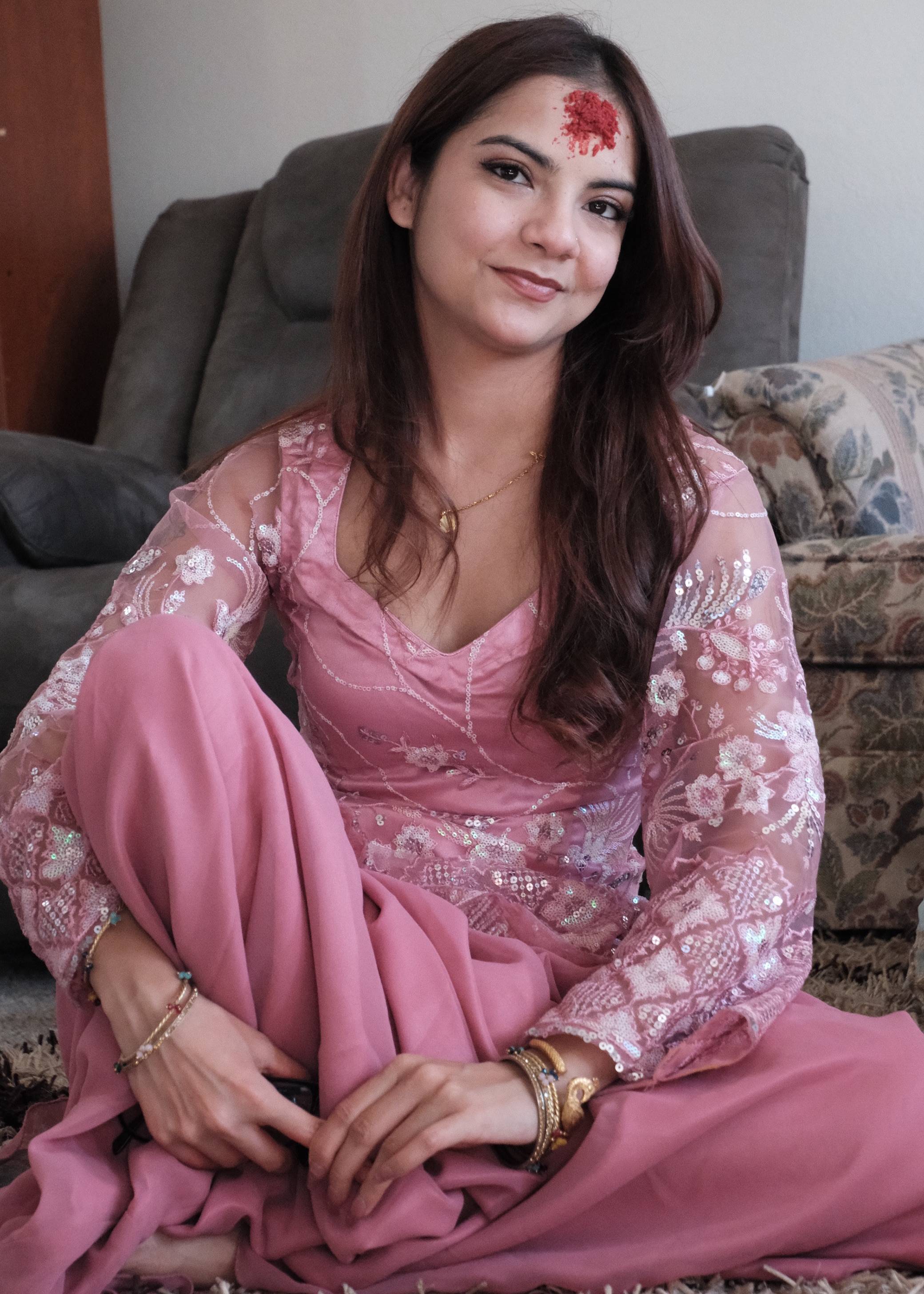 Rose Pink Embroidered Gharara Set Image - 2