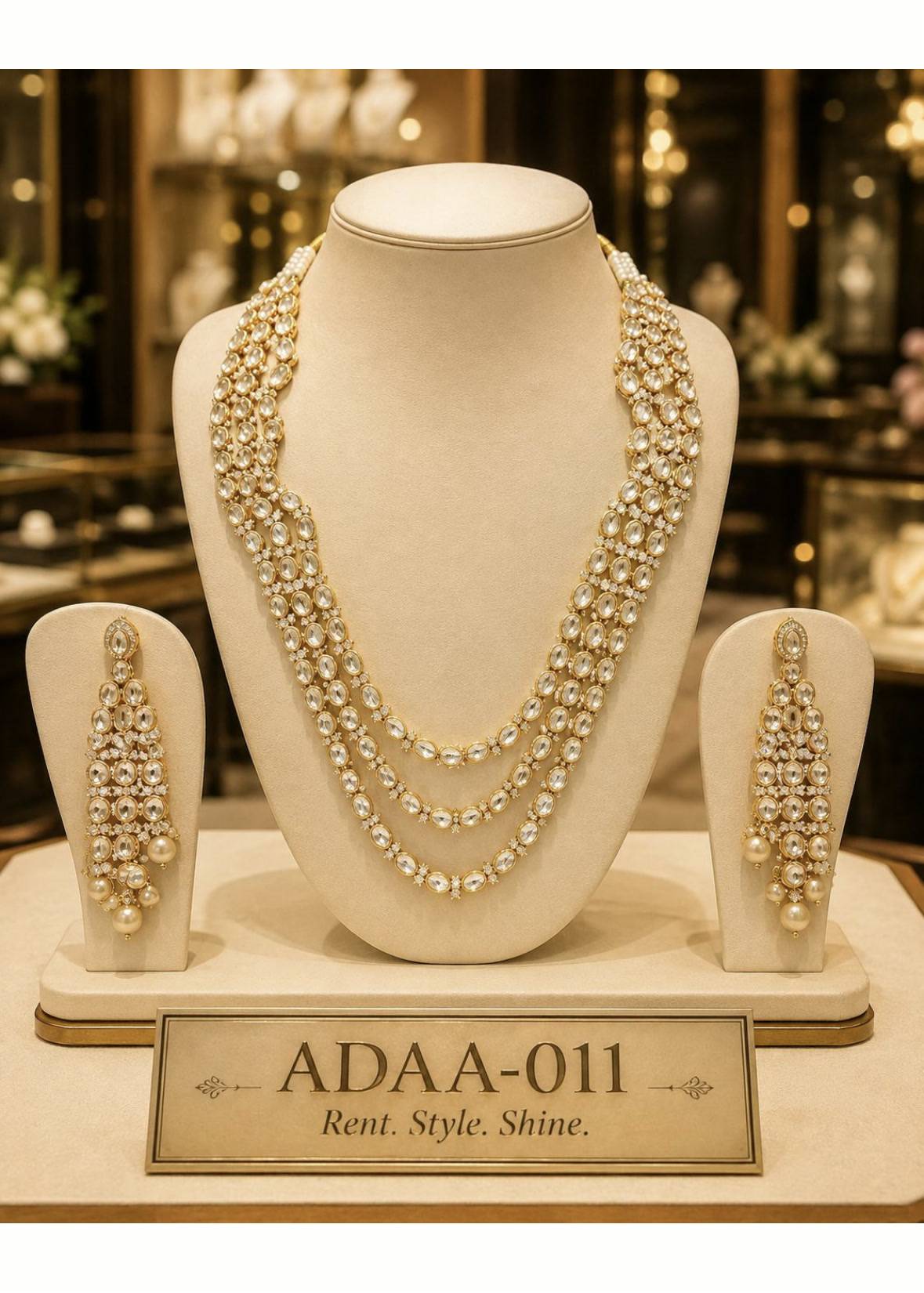 Gold Layered Kundan Necklace Set Image - 0