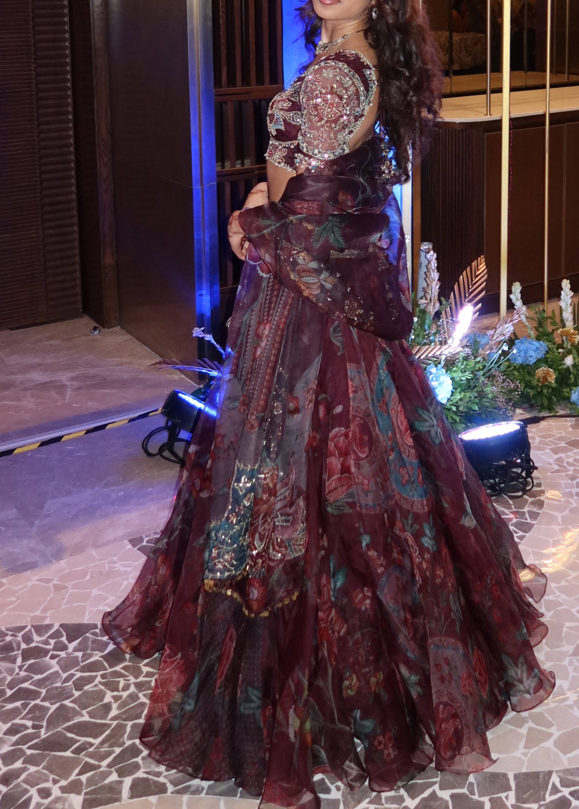 Maroon Custom Mahima Mahajan Lehenga Image - 1