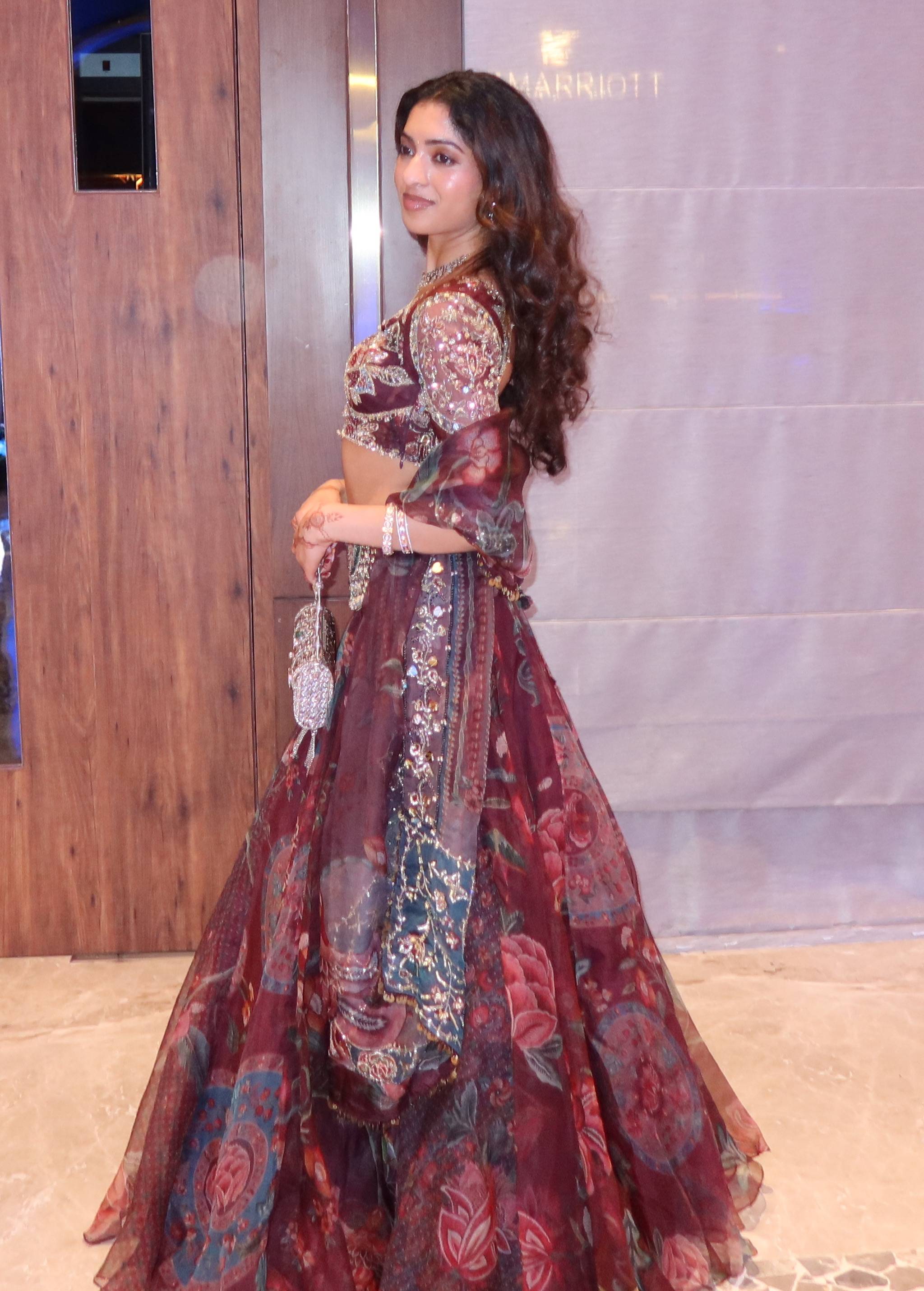 Maroon Custom Mahima Mahajan Lehenga Image - 3