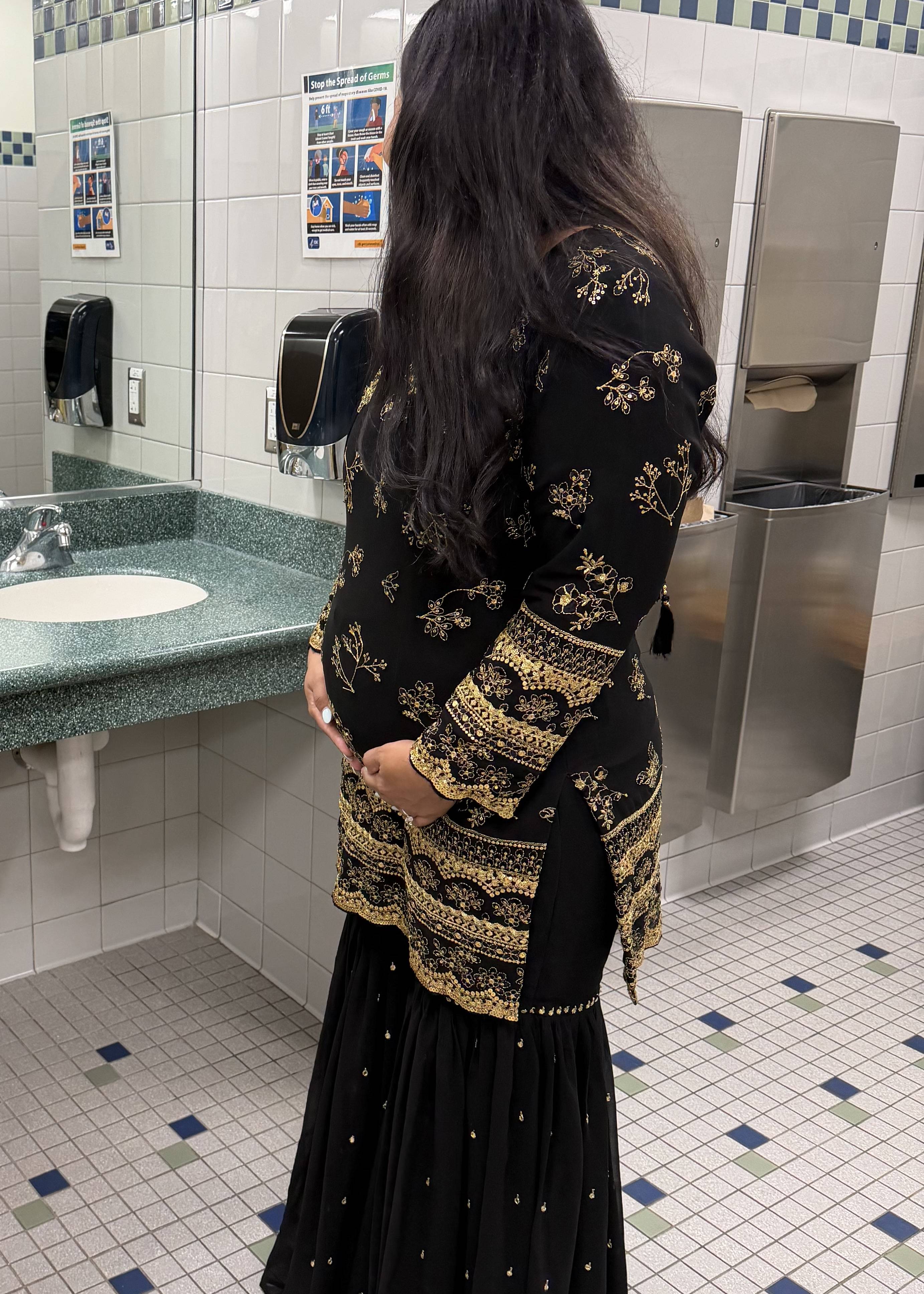 Black and Gold Embroidered Sharara Set Image - 2