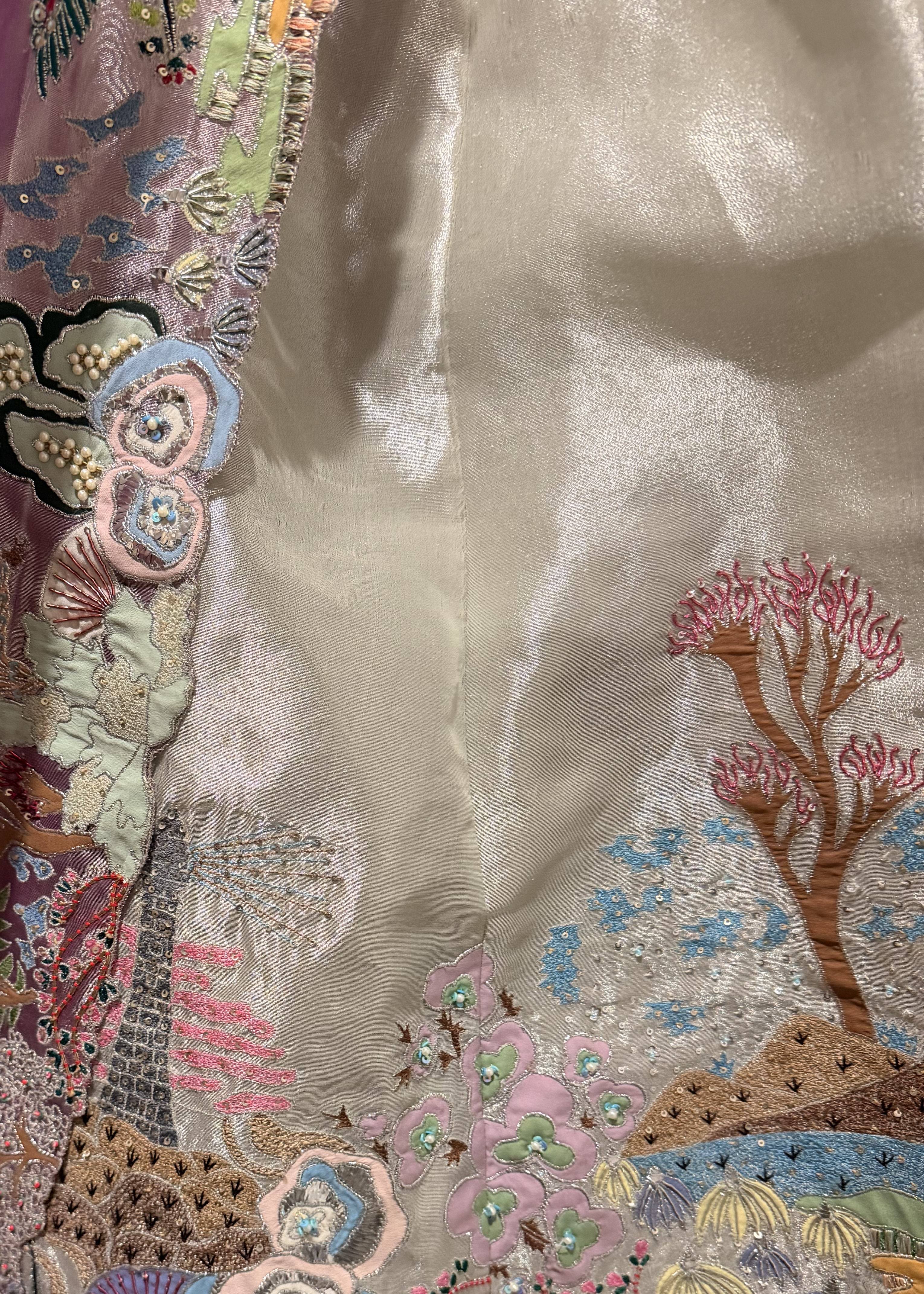 Silver and Lilac Embroidered Lehenga Image - 3