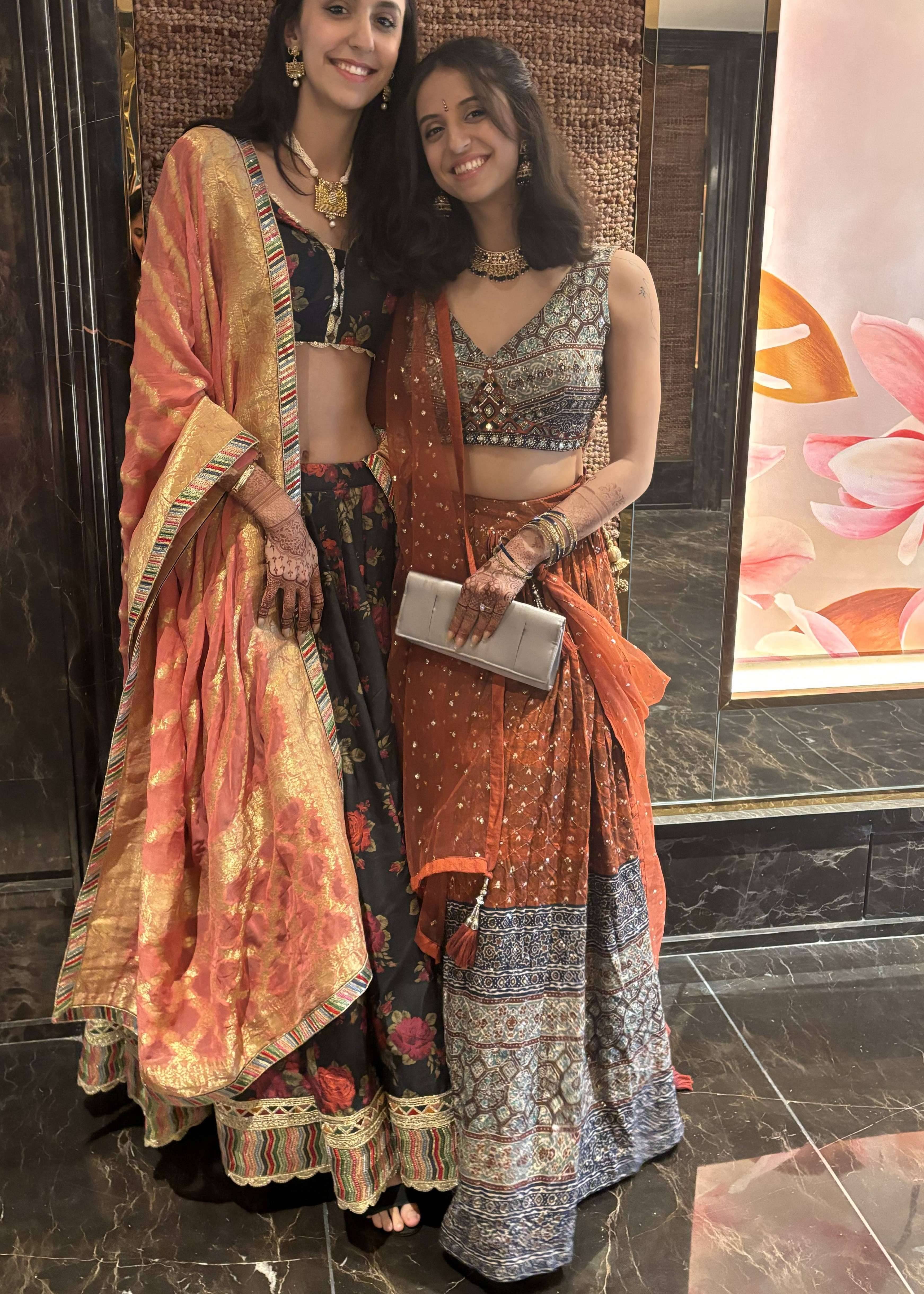 Rust Orange Mirrorwork Lehenga Set Image - 0