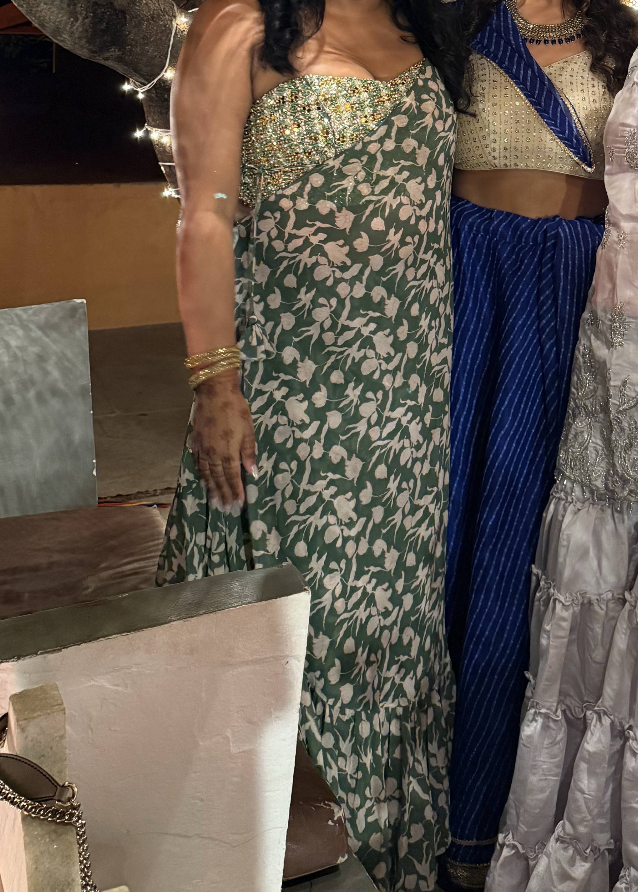 Forest Green Printed Sharara Set Image - 1