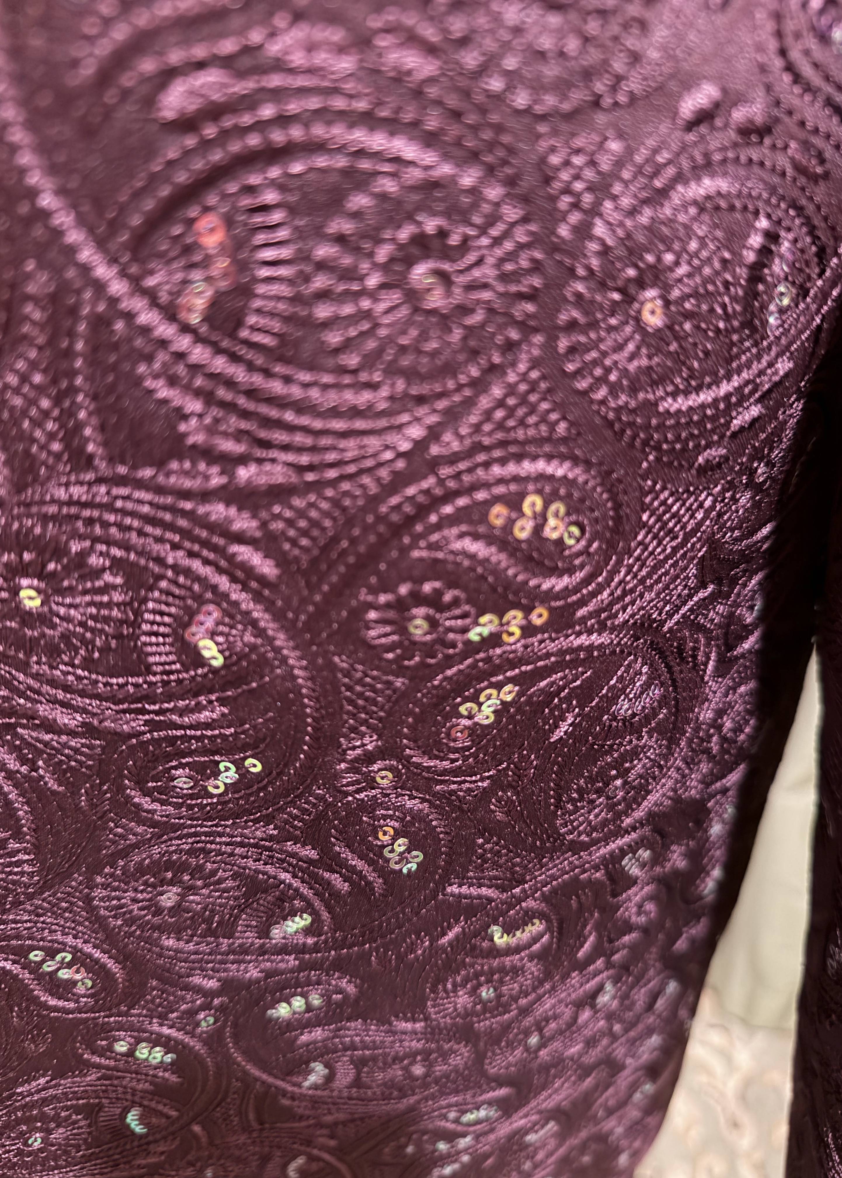 Wine Paisley Indo-Western Set Image - 5