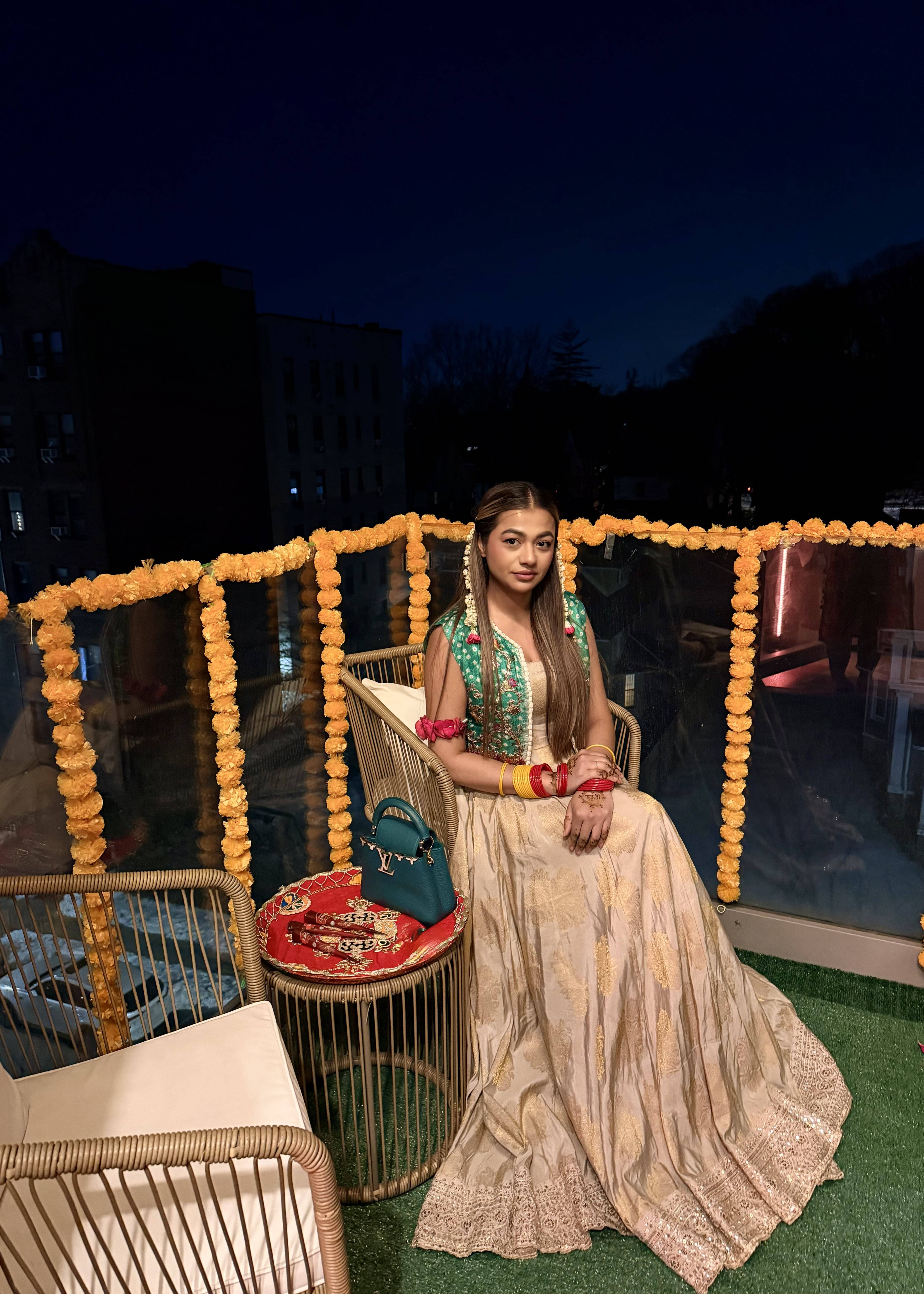 Cream and Gold Embroidered Jacket Set Image - 3