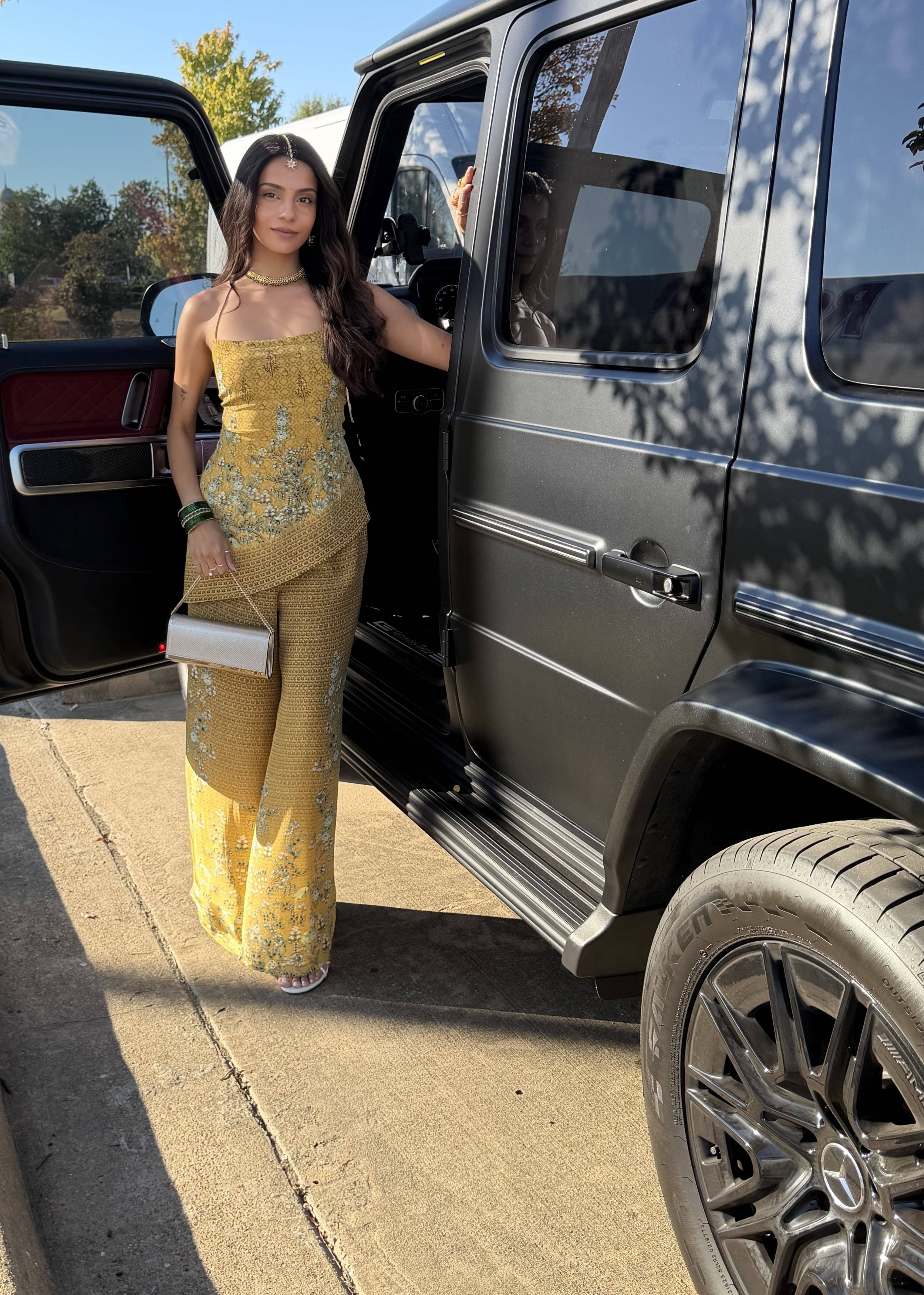 Mustard Yellow Floral Co-Ord Set Image - 1