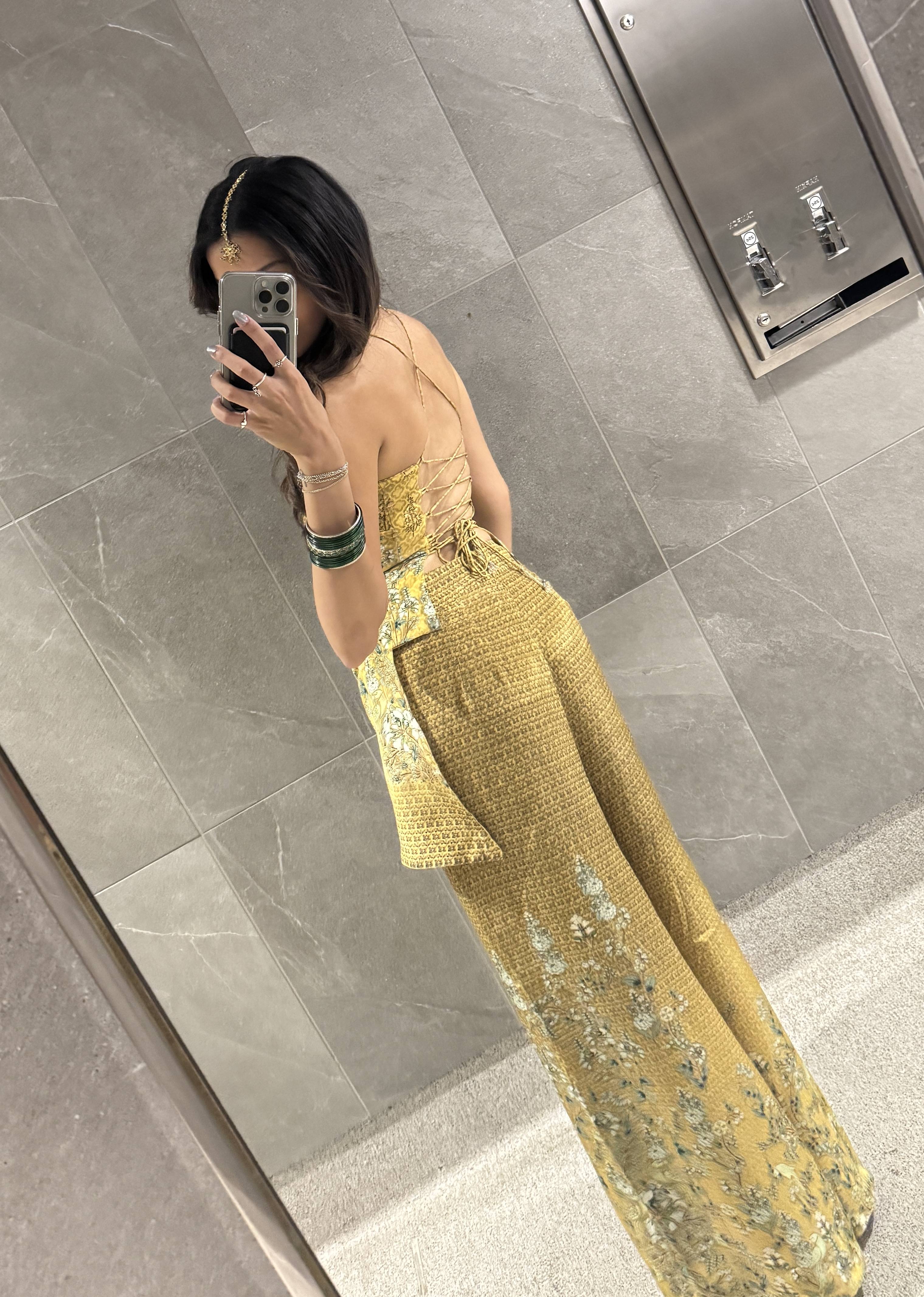 Mustard Yellow Floral Co-Ord Set Image - 3
