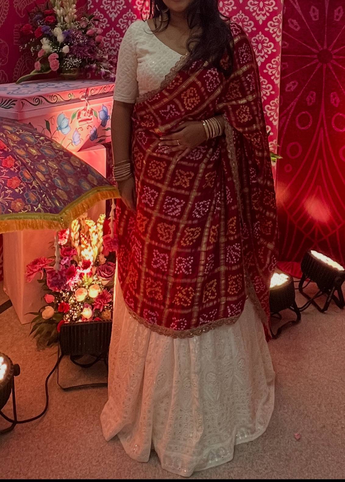 White Chikankari Lehenga  Image - 0