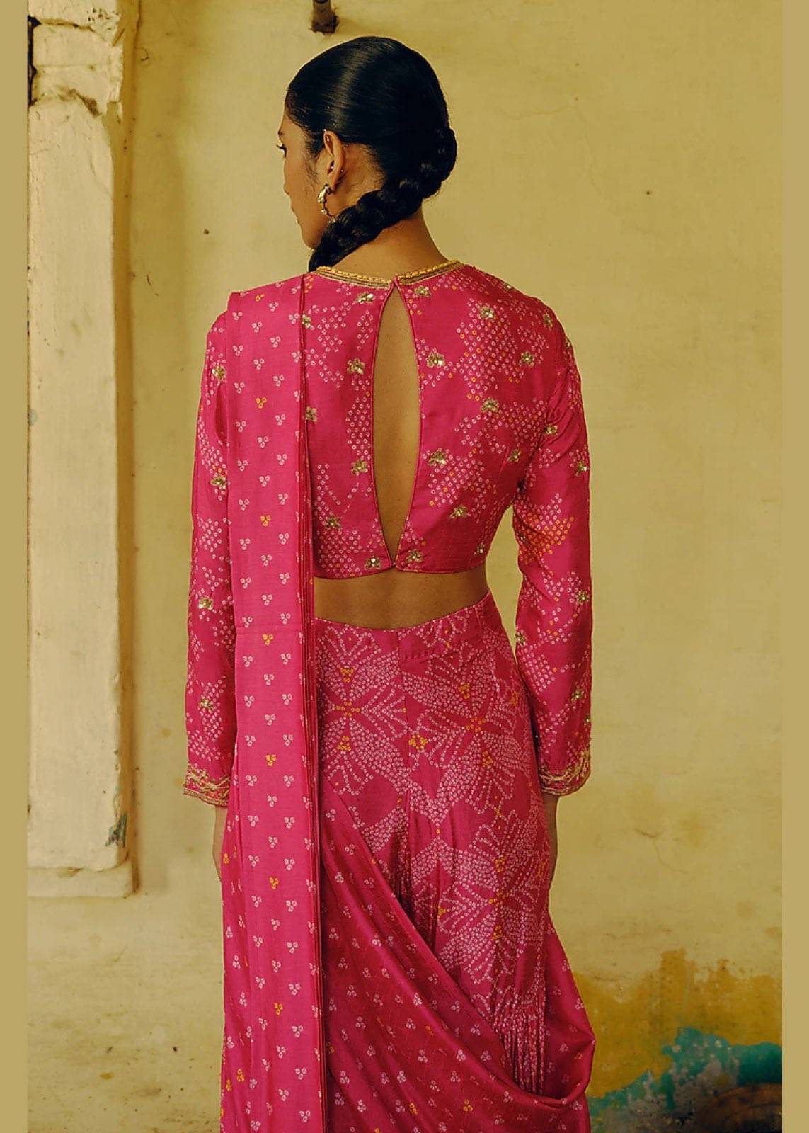 Pink Bandhani Printed Sharara Set Image - 1