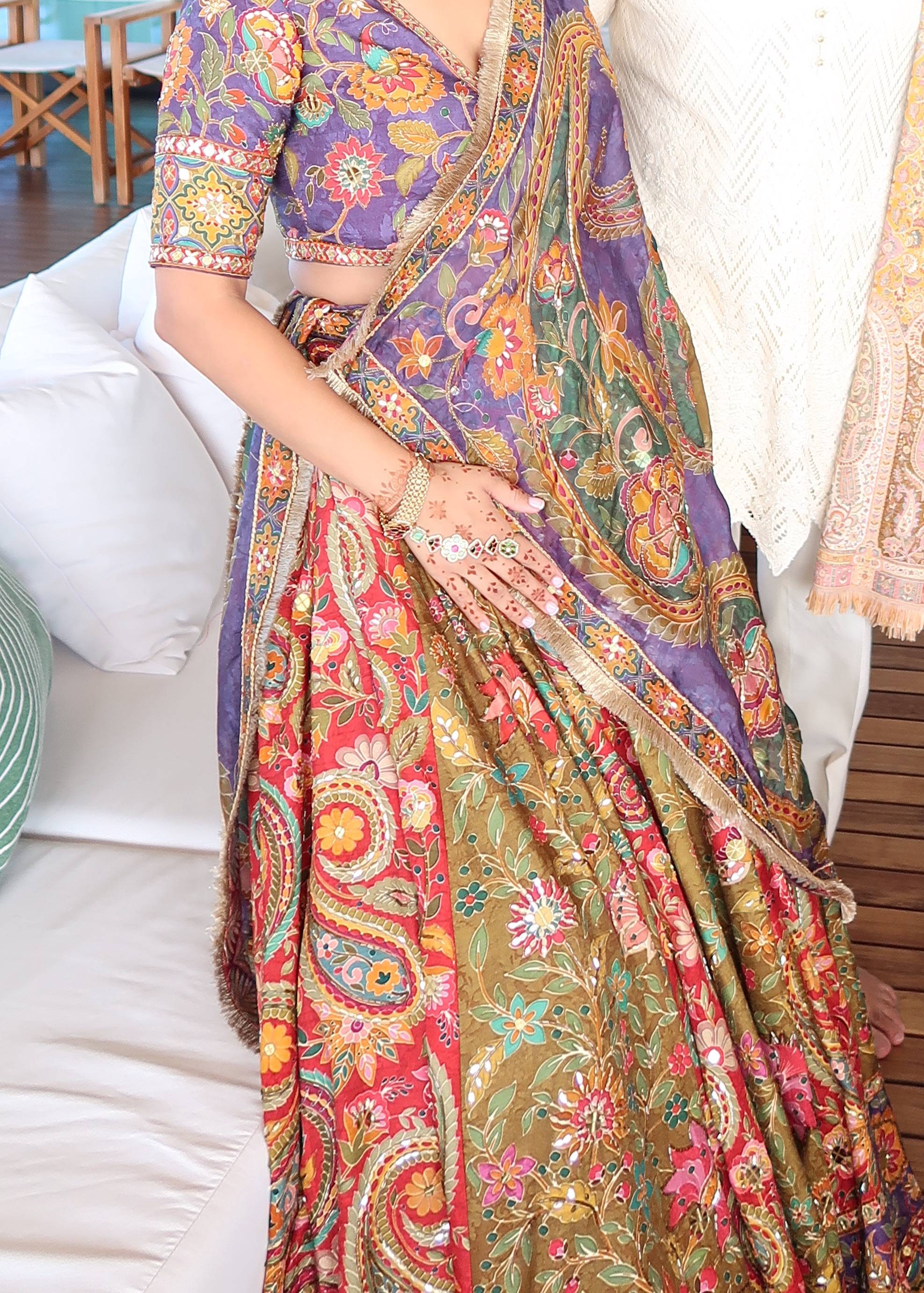 Multicolour Kalamkari Print Lehenga Set Image - 1