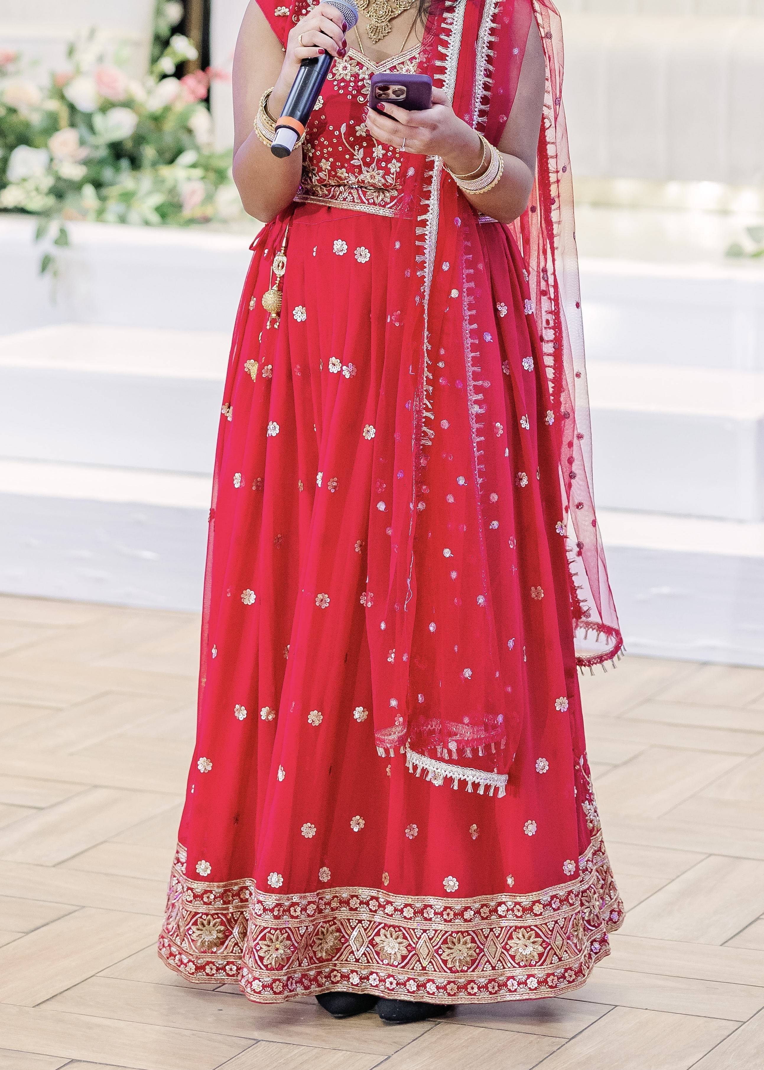 Maroon and Gold Embroidered Lehenga Set Image - 0